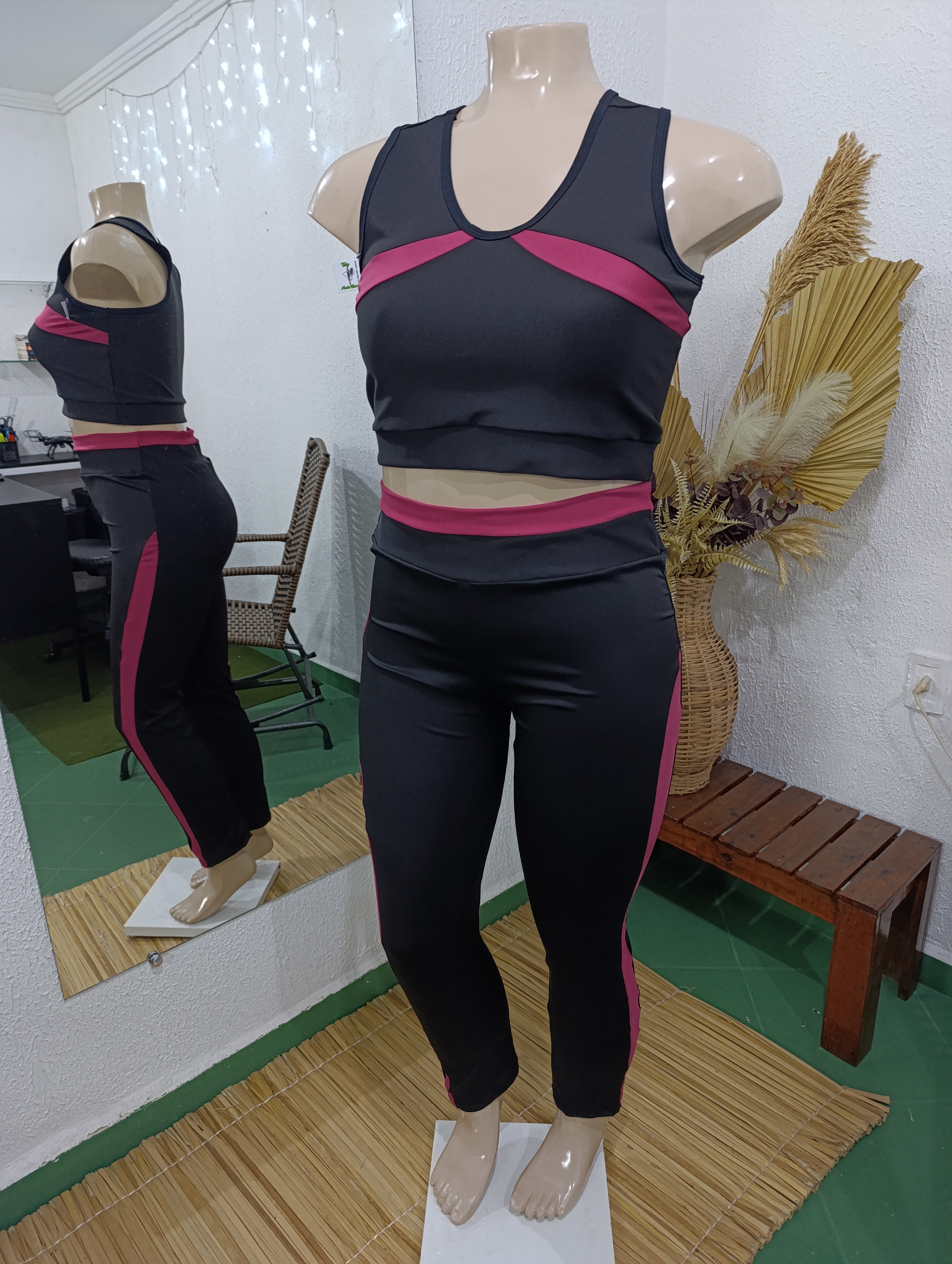 Conjunto de Calça G3 Preto com rosa