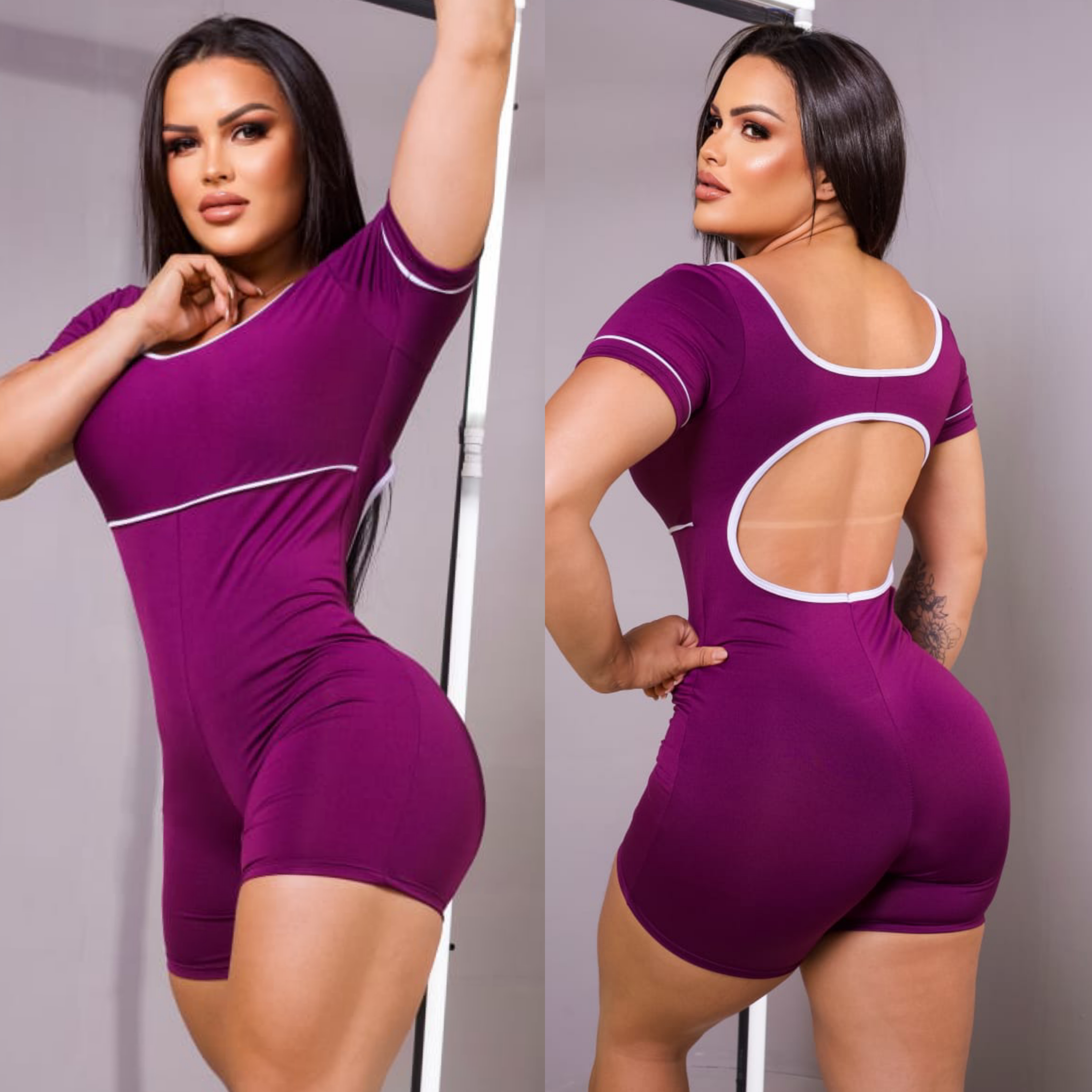 Macaquito G cor ROXO modelo manga curta