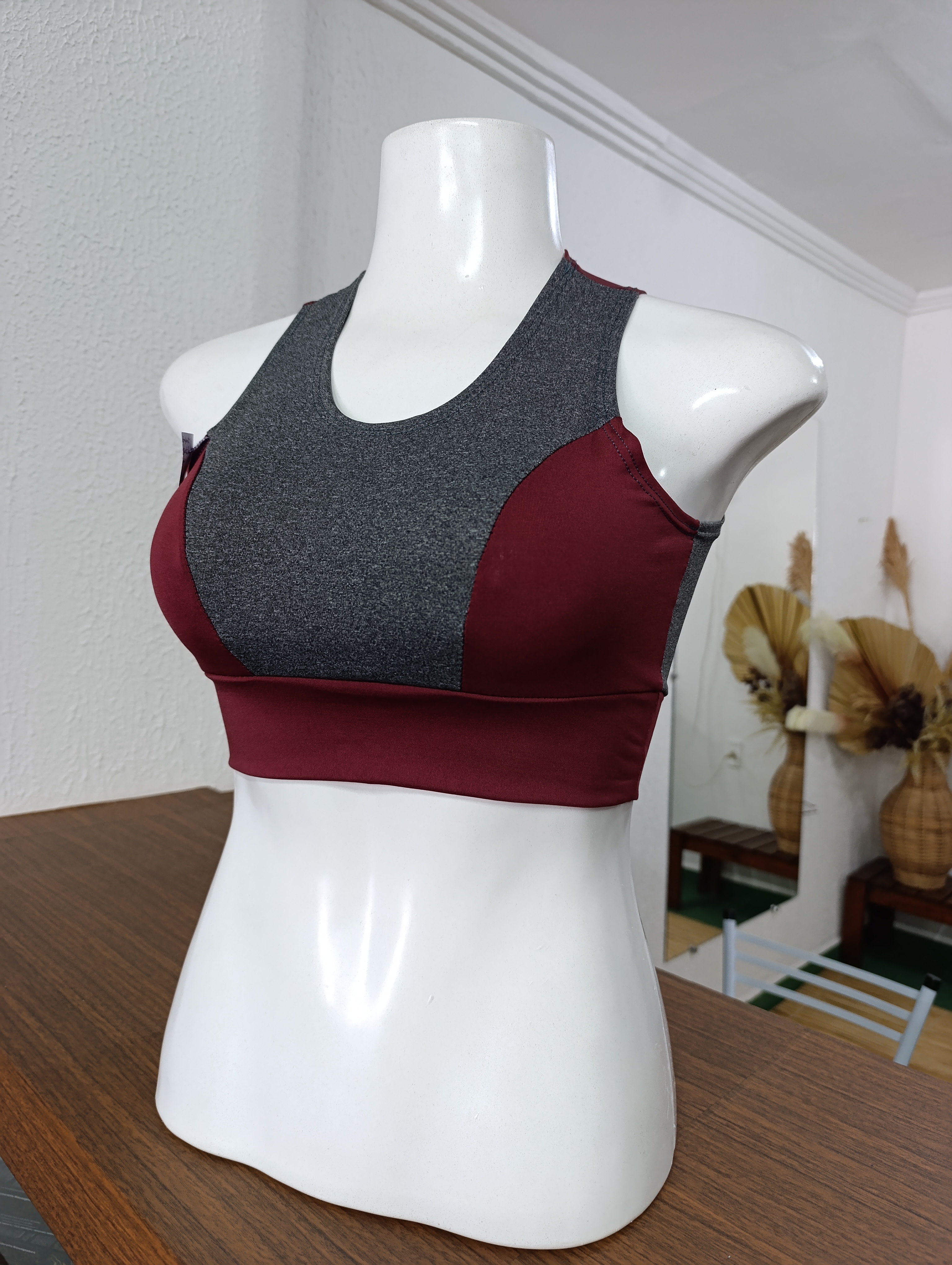 Top M cinza com vinho PROMOÇÃO