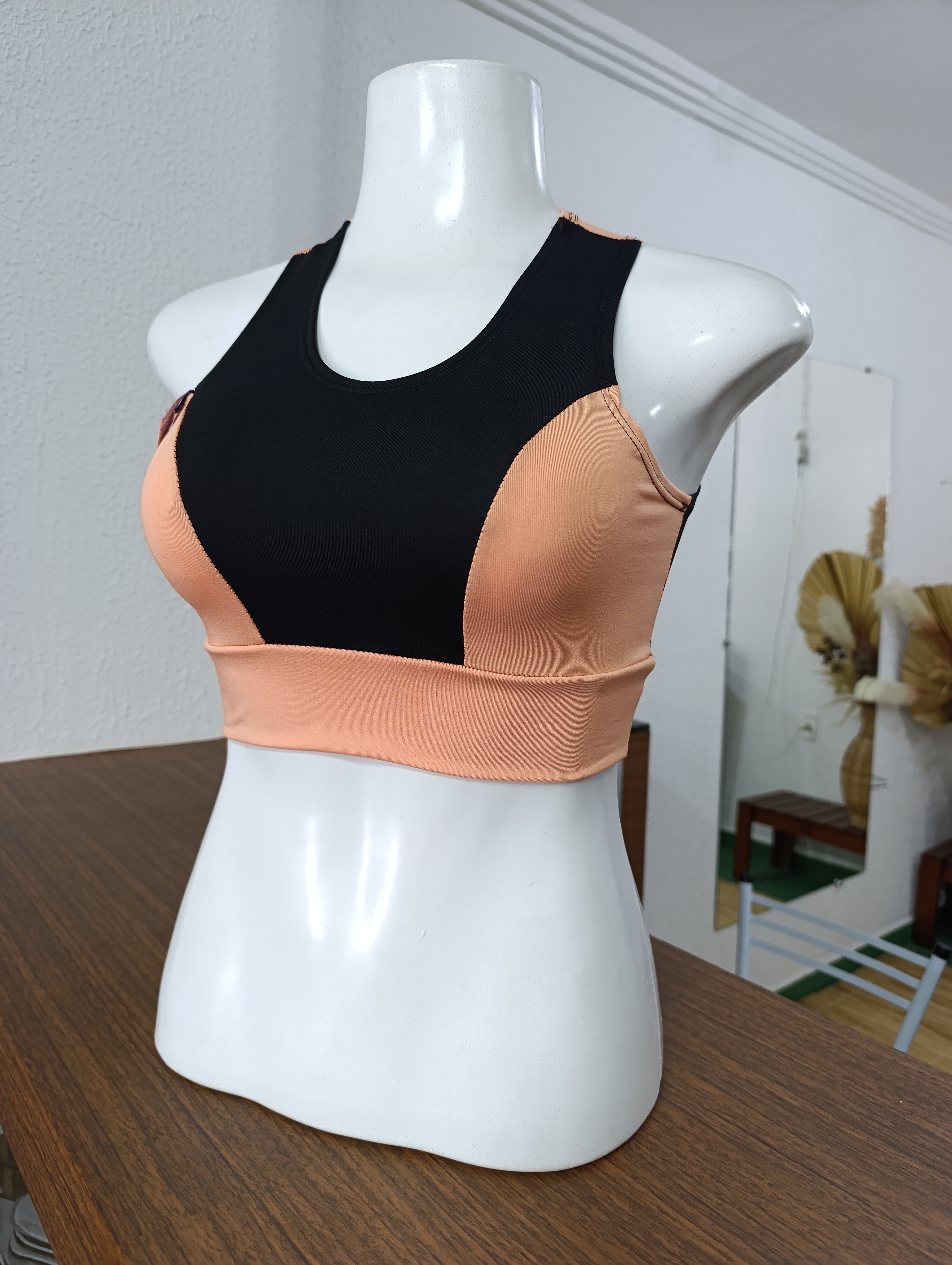 Top M Salmão com preto PROMOÇÃO