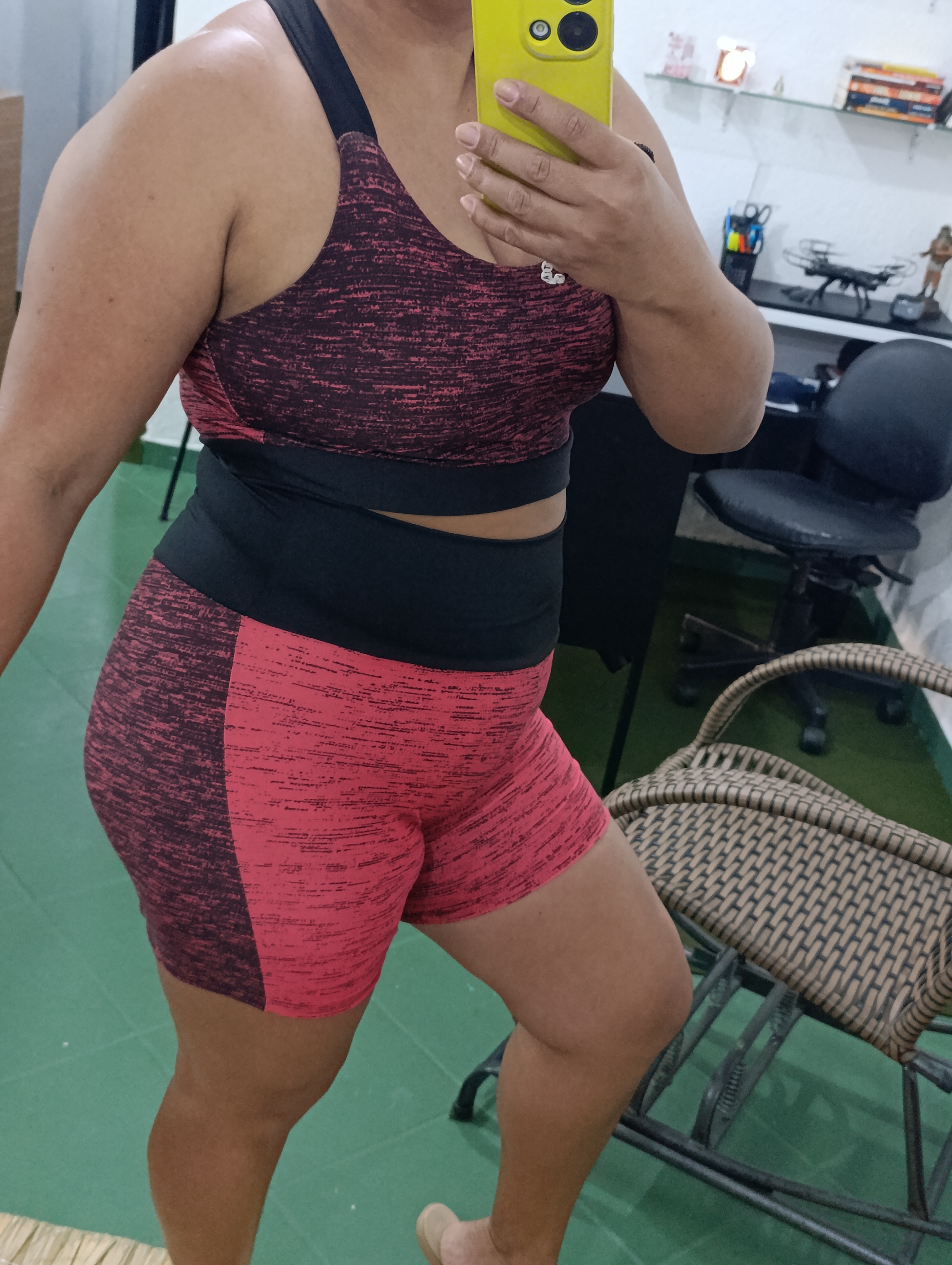 Conjunto de Short GG vermelho mesclado