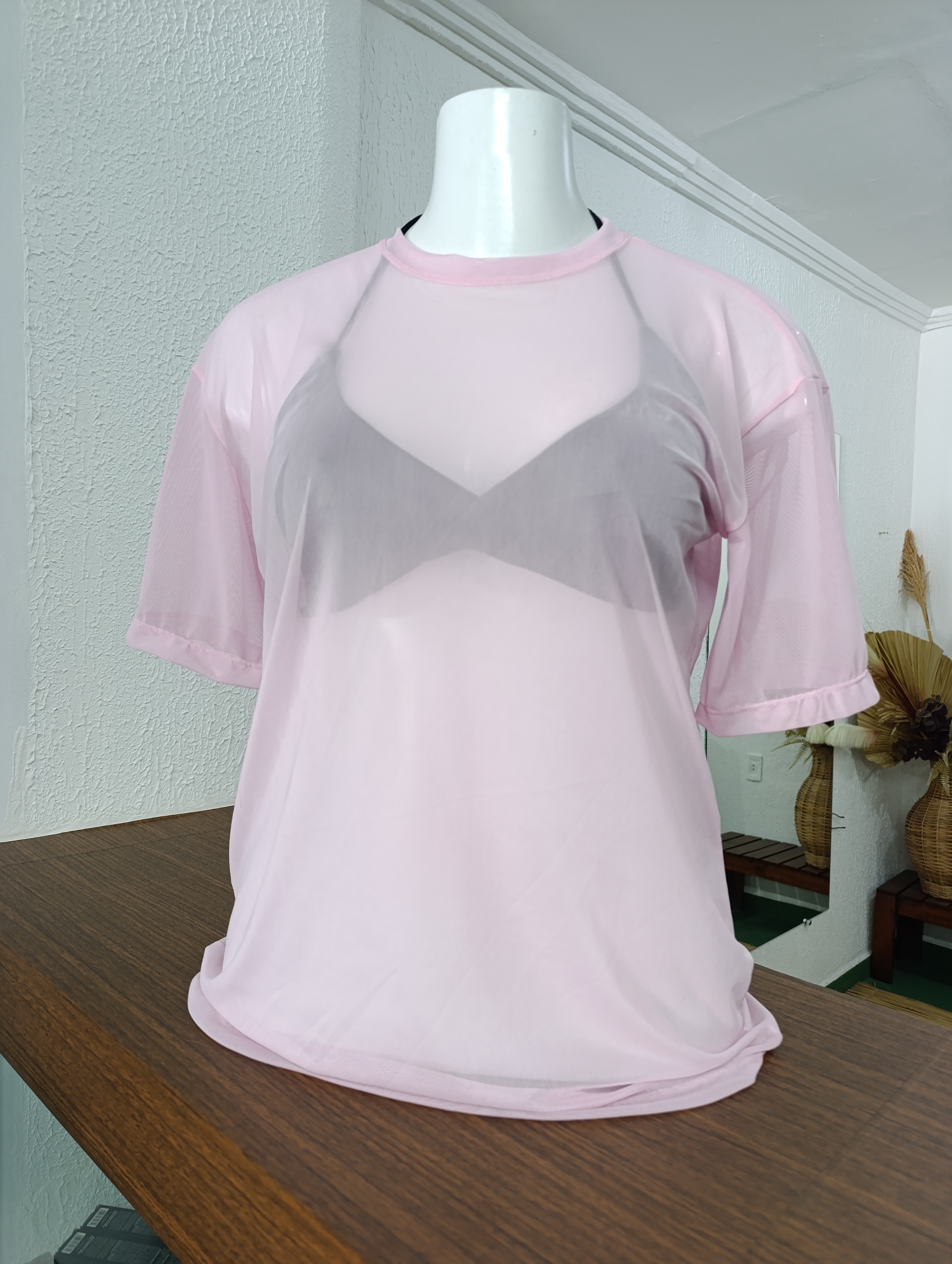 Blusa GG Tule Rosa bebê
