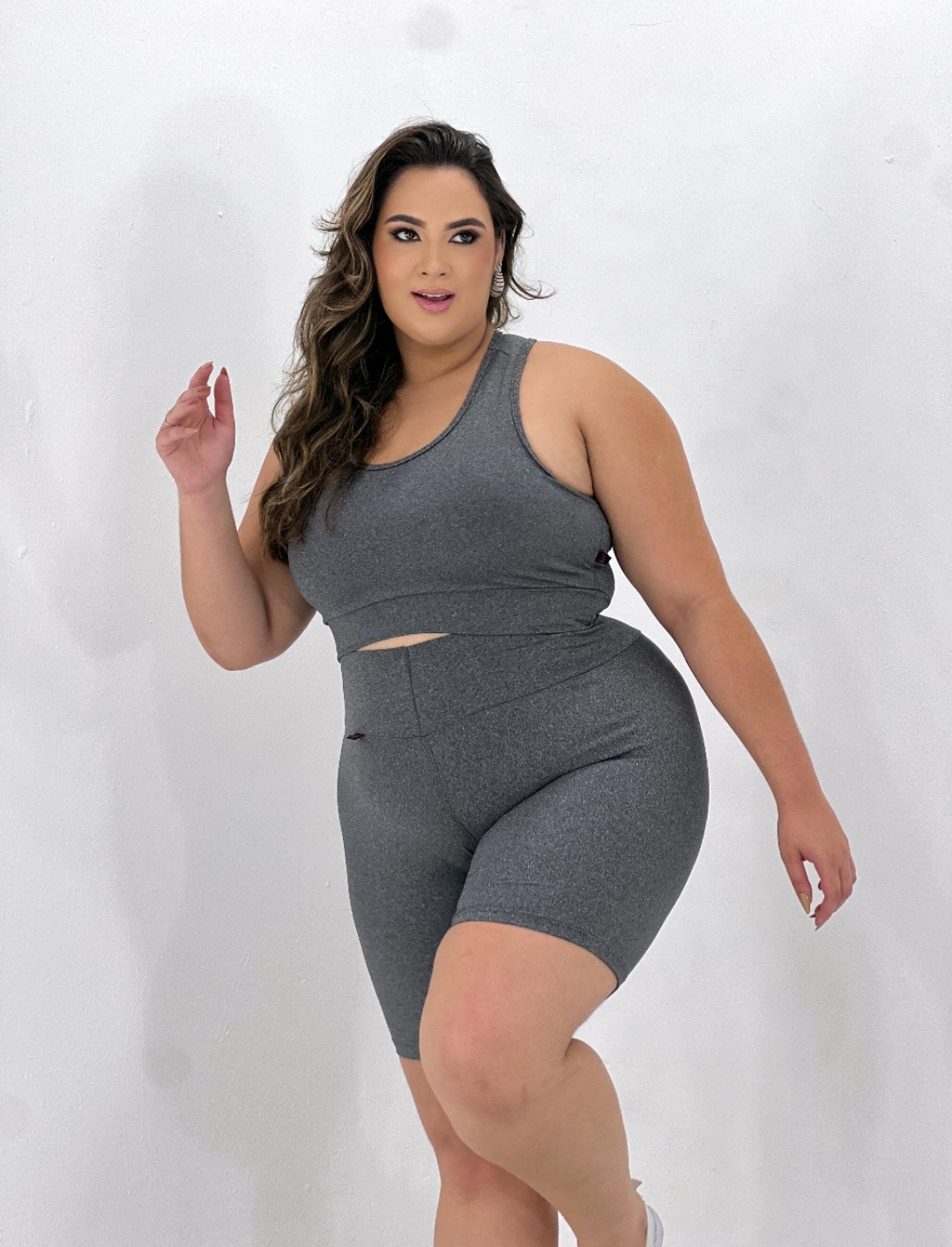 Conjunto de Short GG G2 forrado CINZA Zero transferência