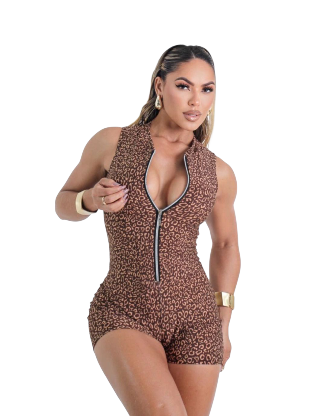 Macaquito M com zíper Cores: Cinza, Marrom e Bege