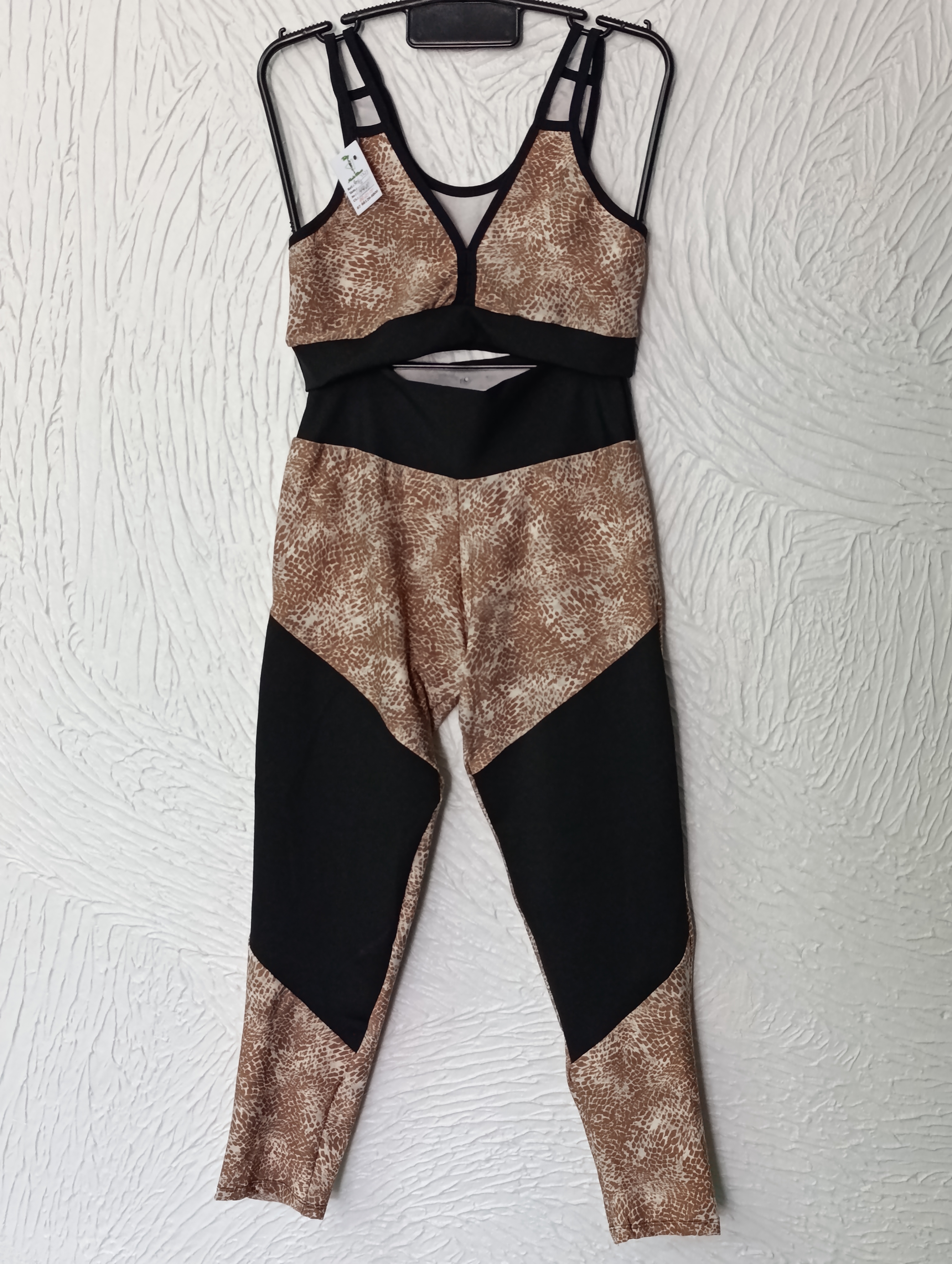 Conjunto de Calça G sem bojo Oncinha BEGE