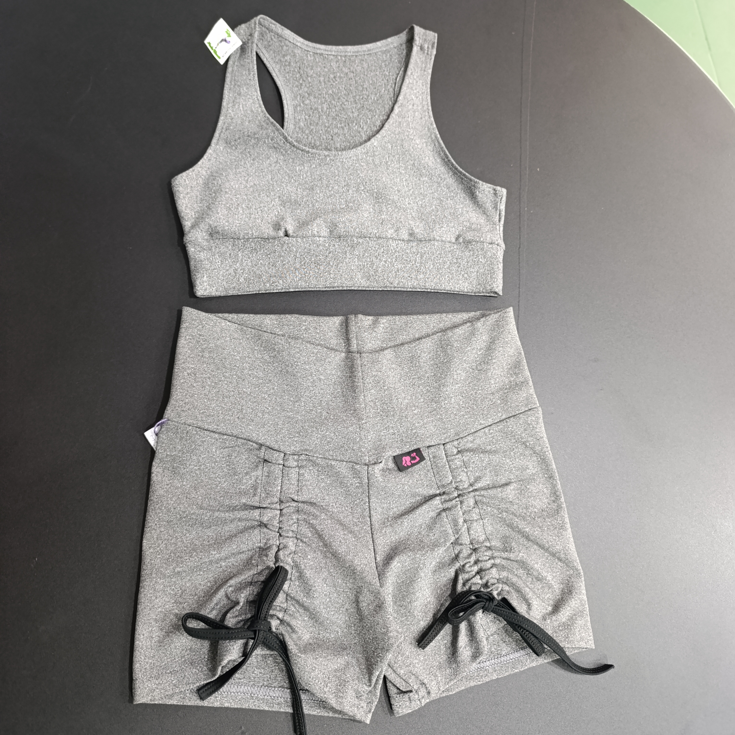 Conjunto de Short M short com amarração CINZA