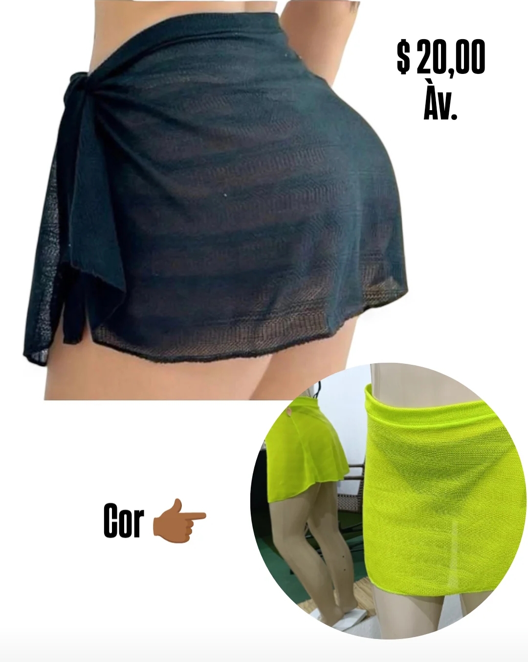 Saída de PRAIA GG AMARELO NEON