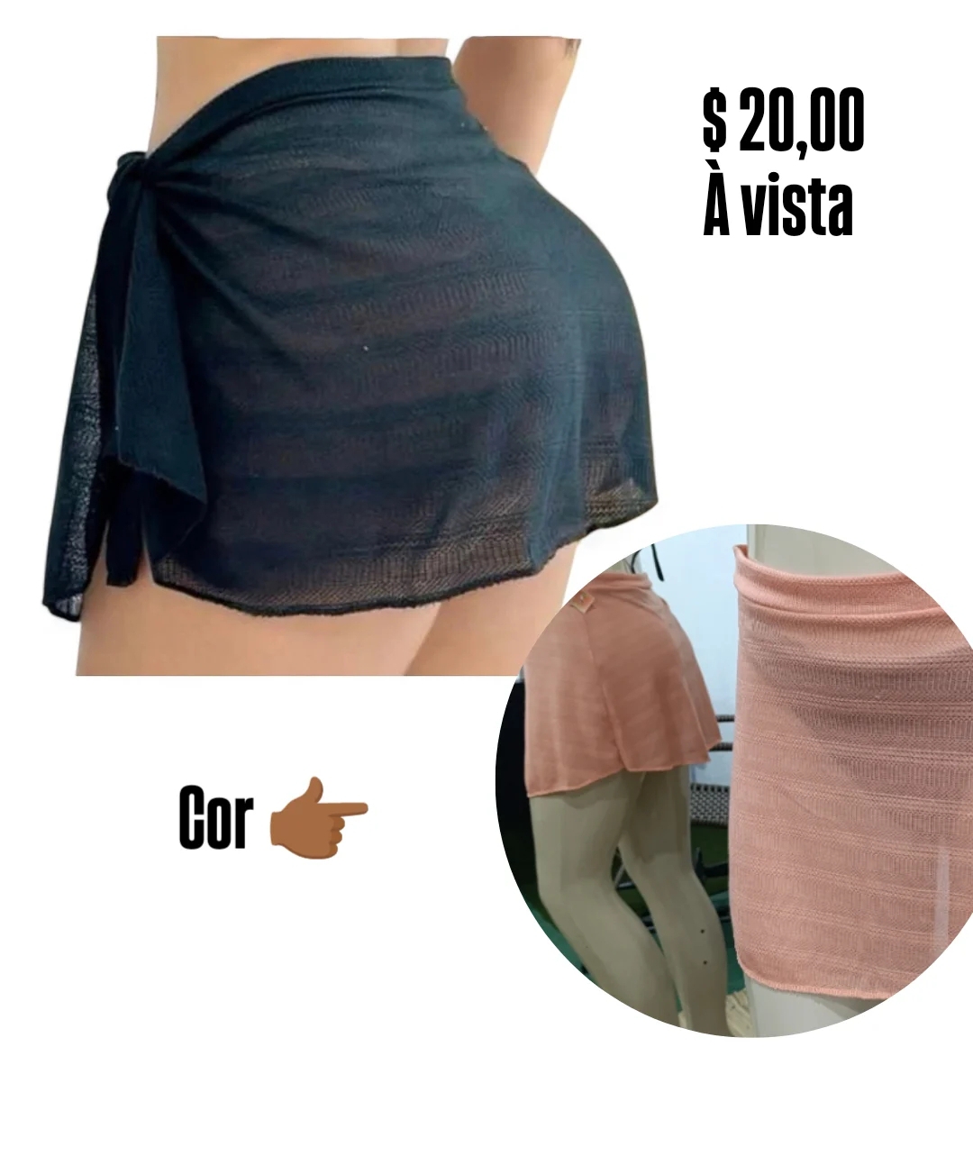 Saída de PRAIA GG saia cor Salmão