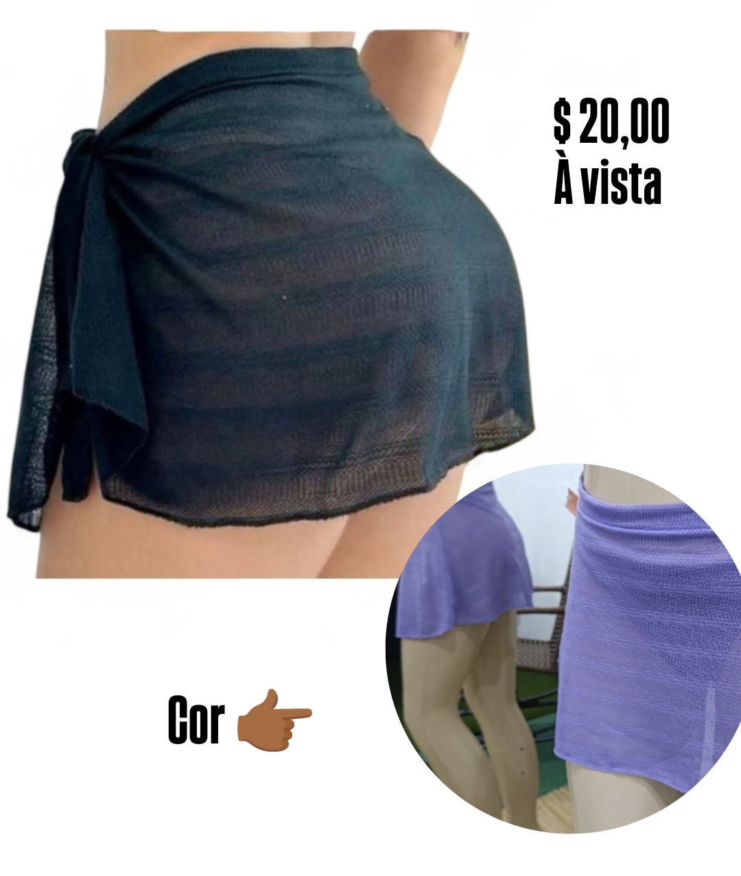 Saída de PRAIA GG saia LILÁS