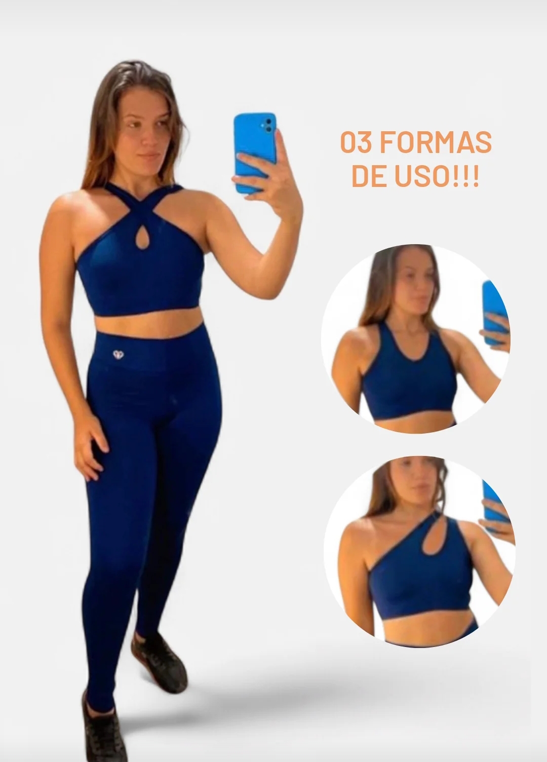 Conjunto de Legging M 03 formas de uso. Cor: Rosê. Ref: 968823