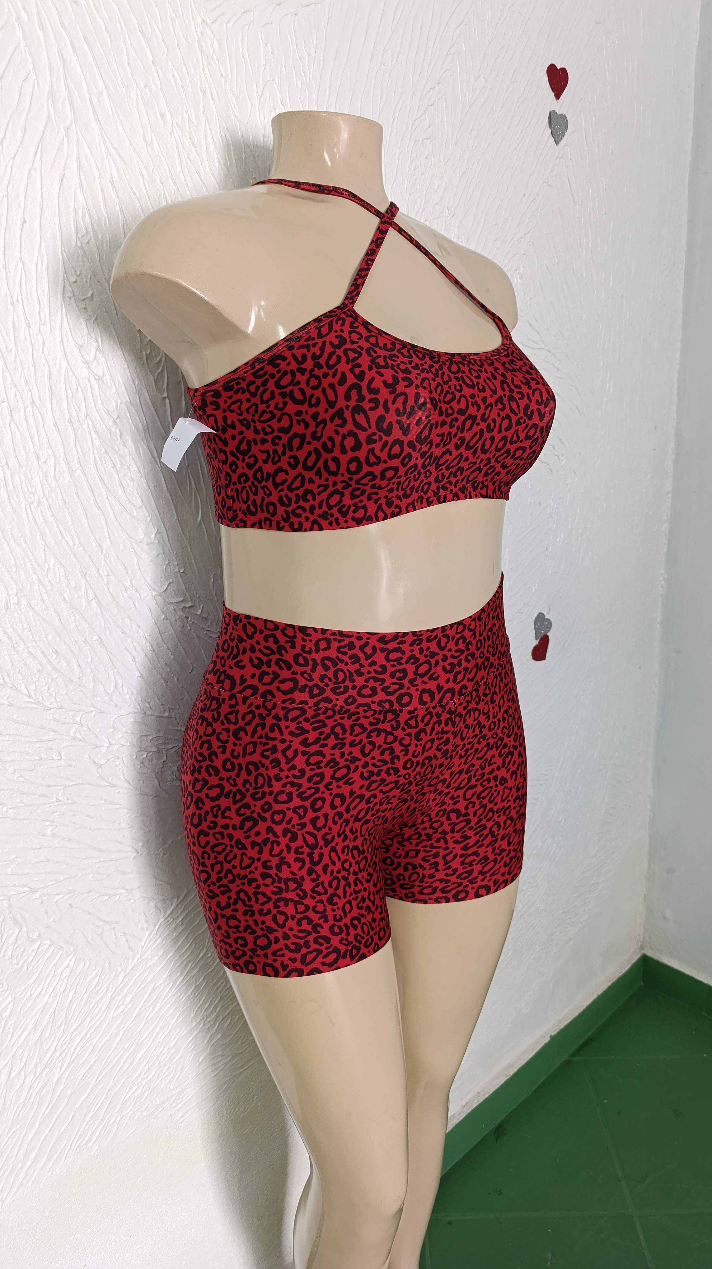 Conjunto de Short M Oncinha EMILI vermelho
