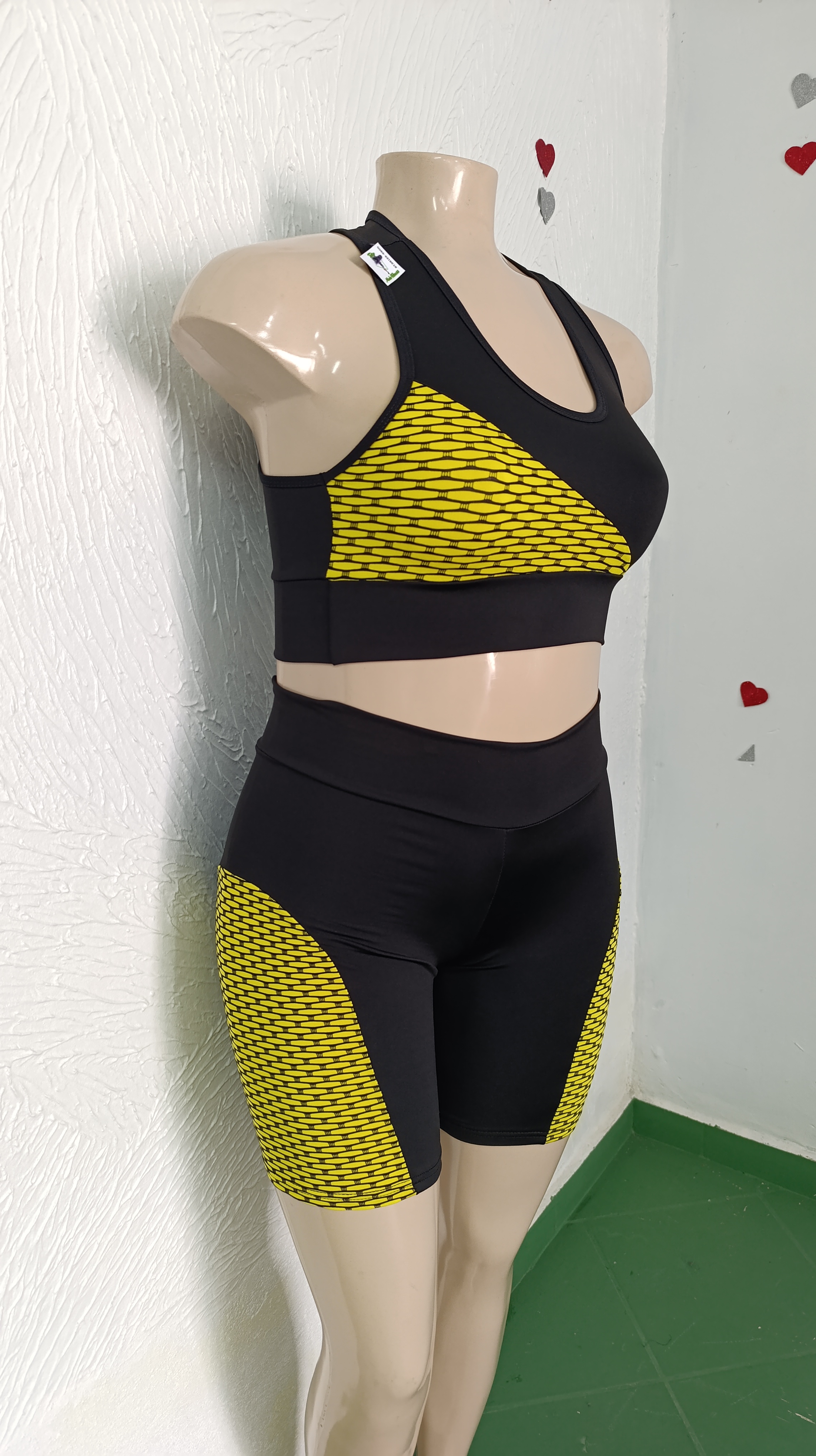 Conjunto de Short G. Suplex PRETO/Amarelo