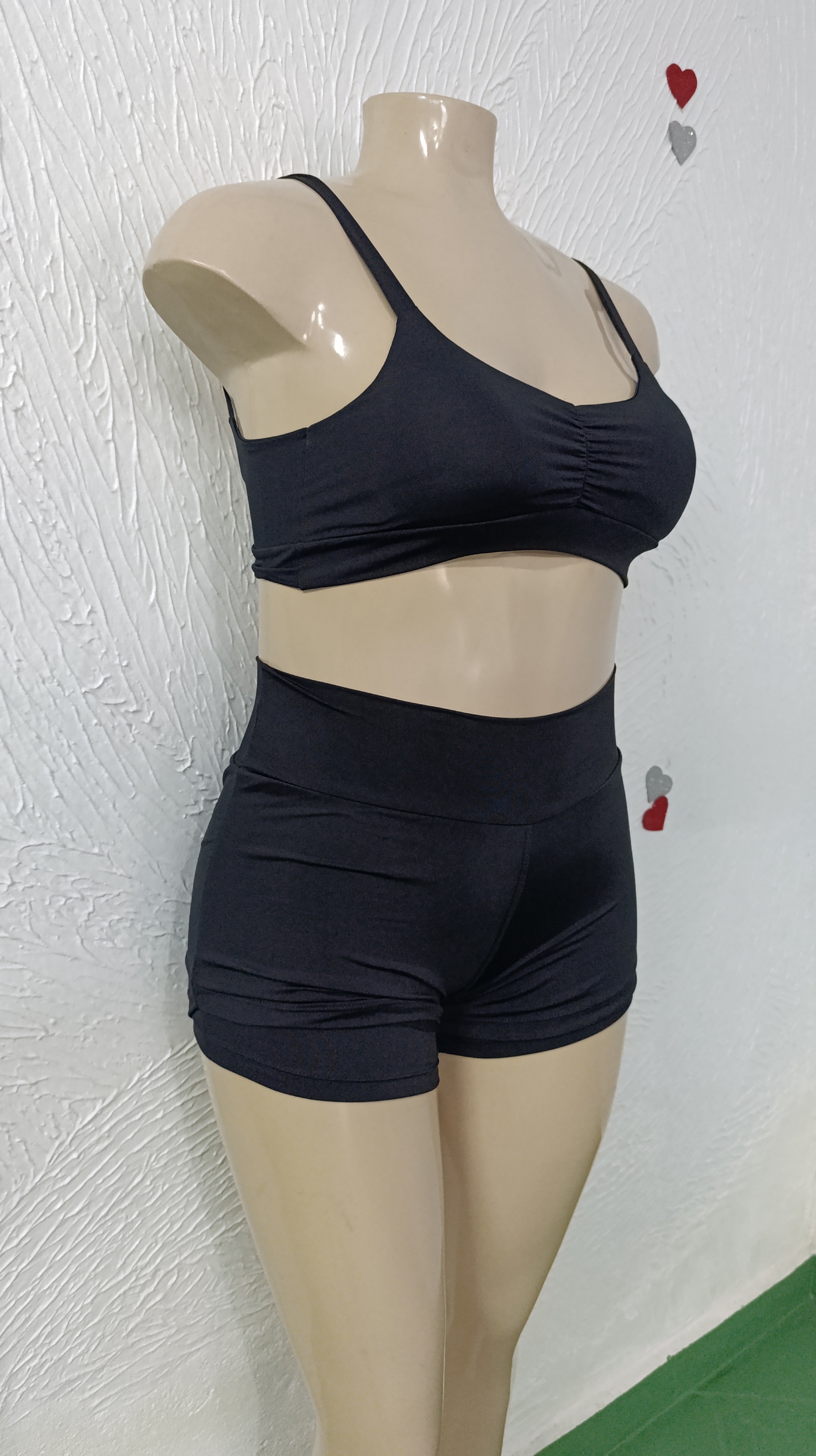 Conjunto de Short G. Duplo. Preto