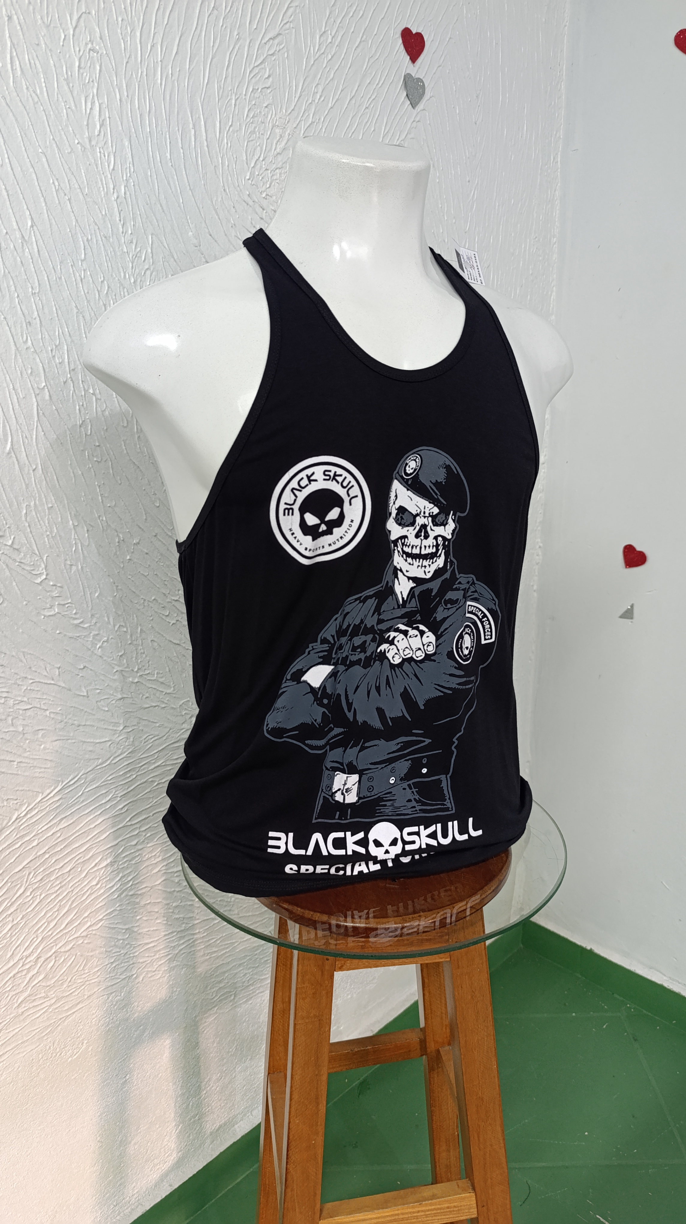 Camiseta M Black skull Cavada