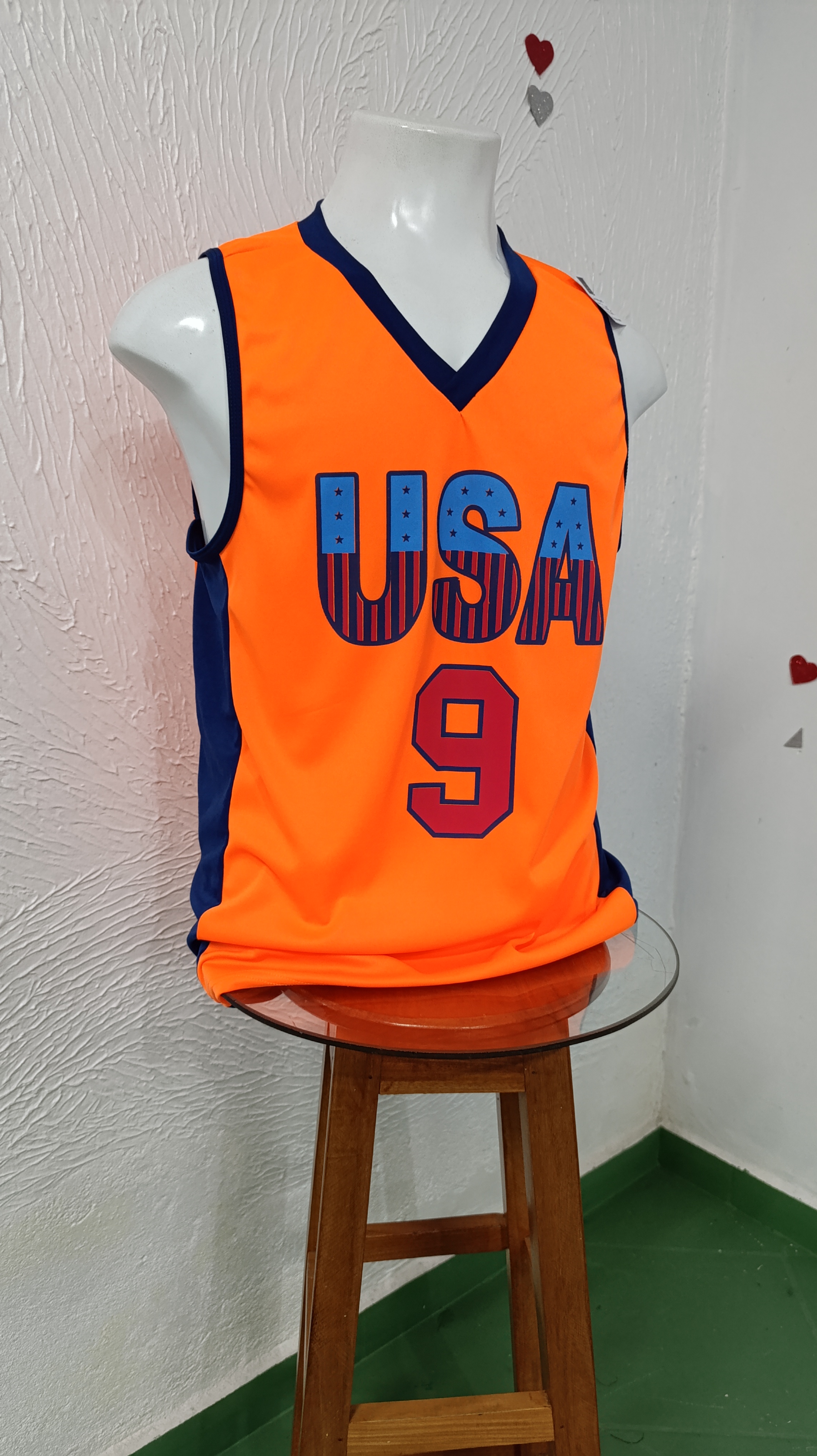 Camiseta G Basquete USA 9 cor. Laranja