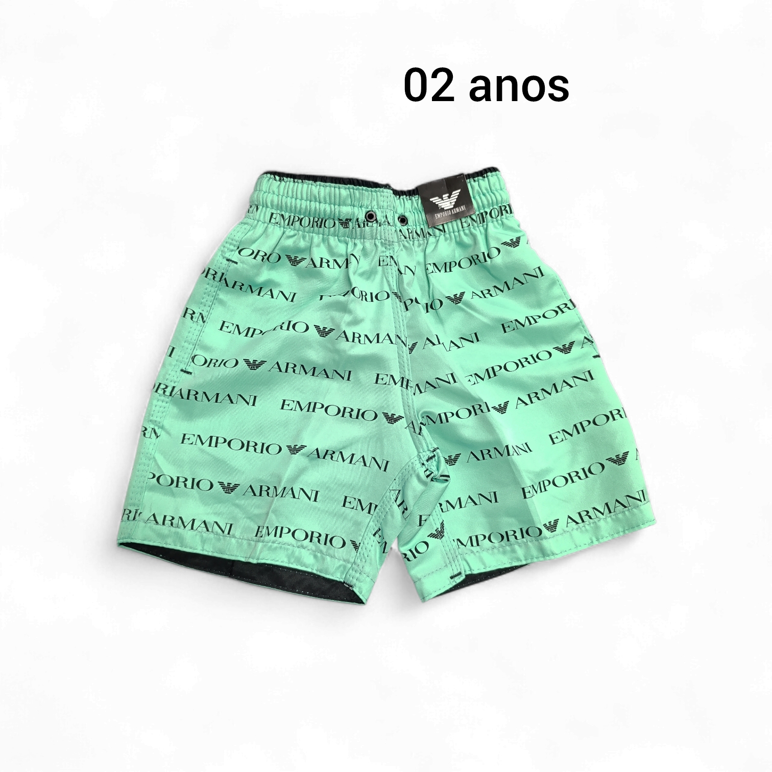 Infantil Bermuda 02 anos. Em Tactel. Cor Verde claro. EMPORIO