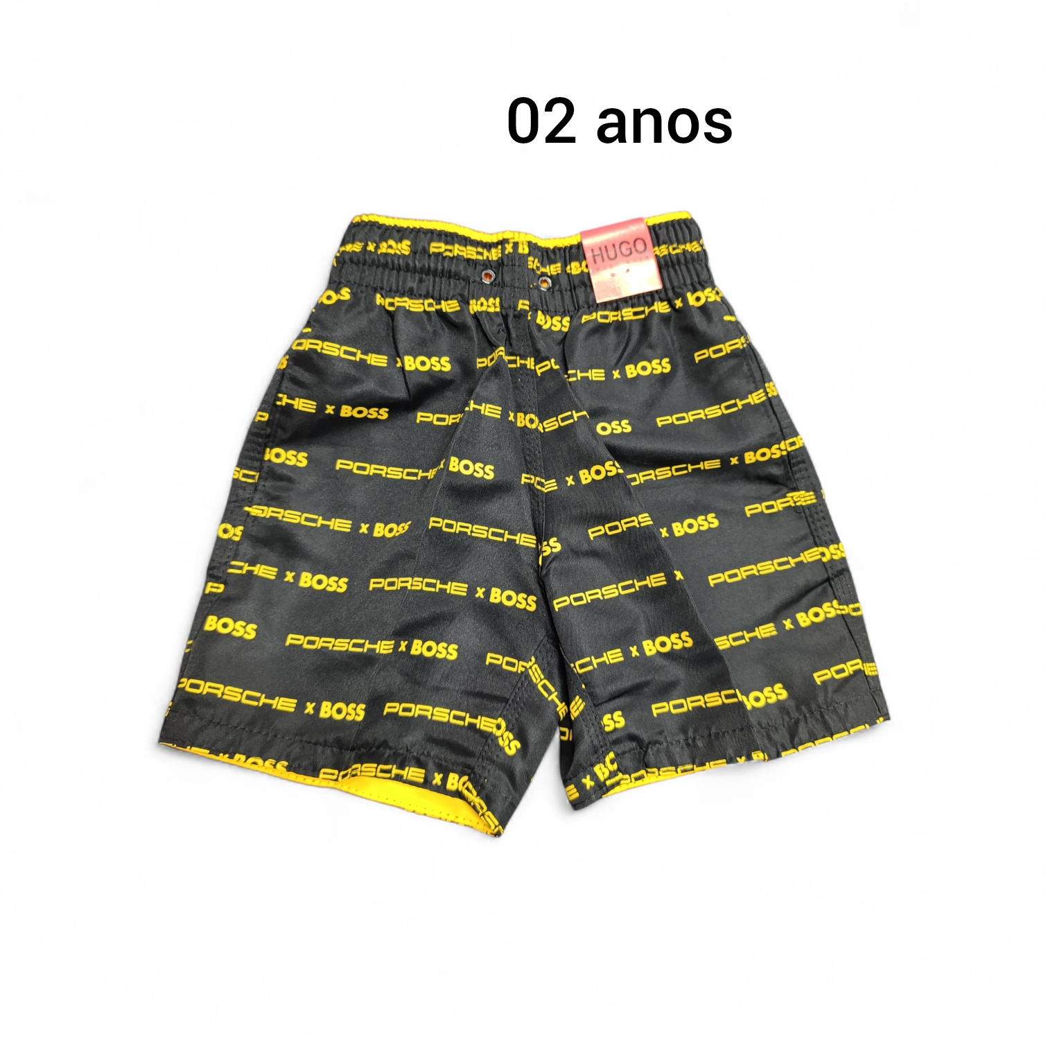 Infantil Bermuda 02 anos. Em Tactel. Cor PRETA. BOSS