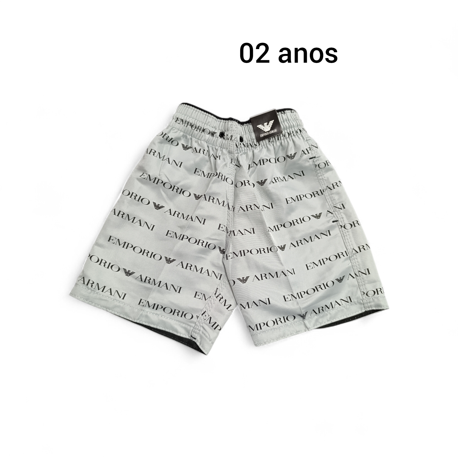 Infantil Bermuda 02 anos. Em Tactel. Cor CINZA. EMPORIO