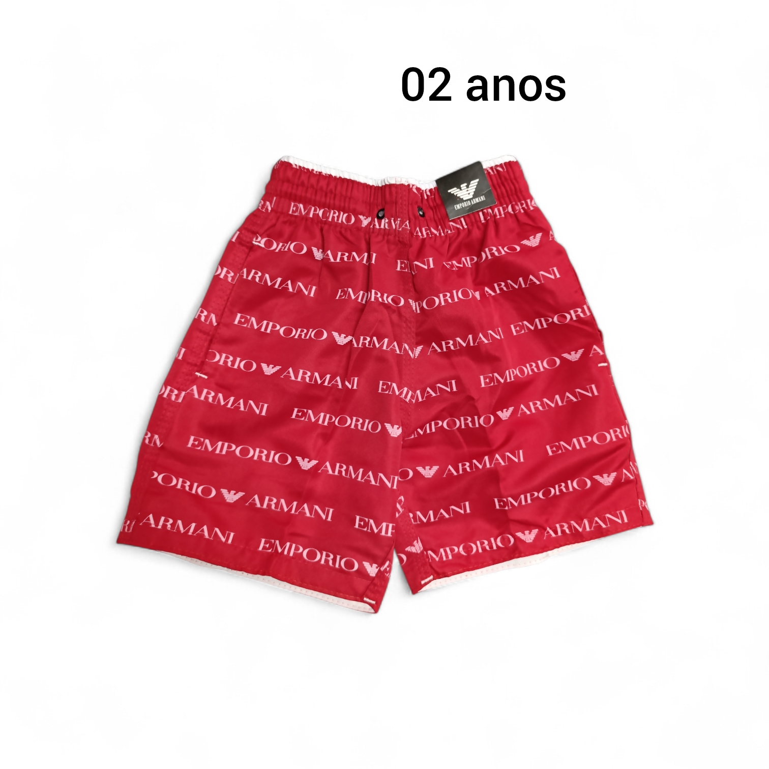 Infantil Bermuda 02 anos. Em Tactel. Cor VERMELHA. EMPORIO