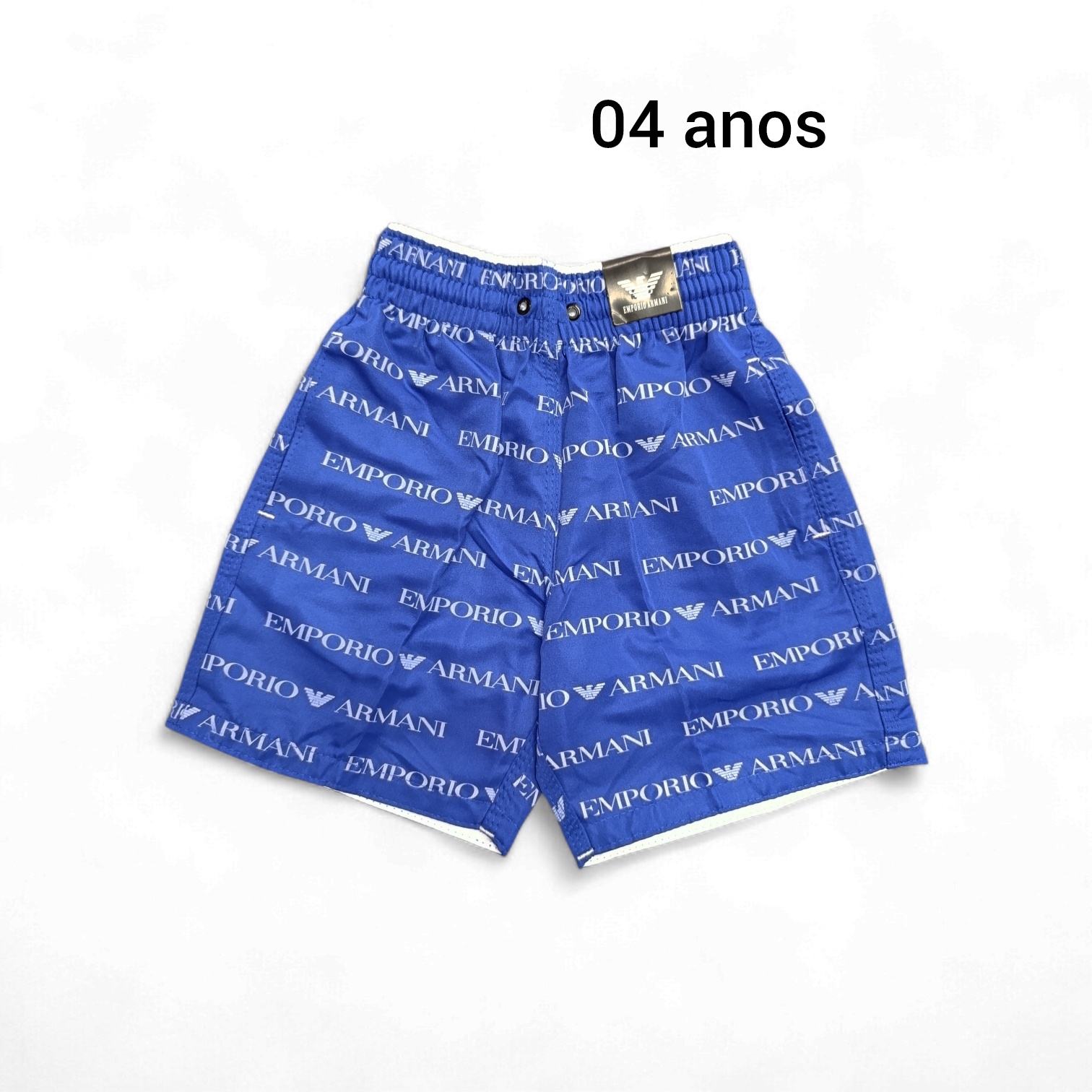 Infantil Bermuda 04 anos. Tactel. Cor azul Royal. EMPORIO
