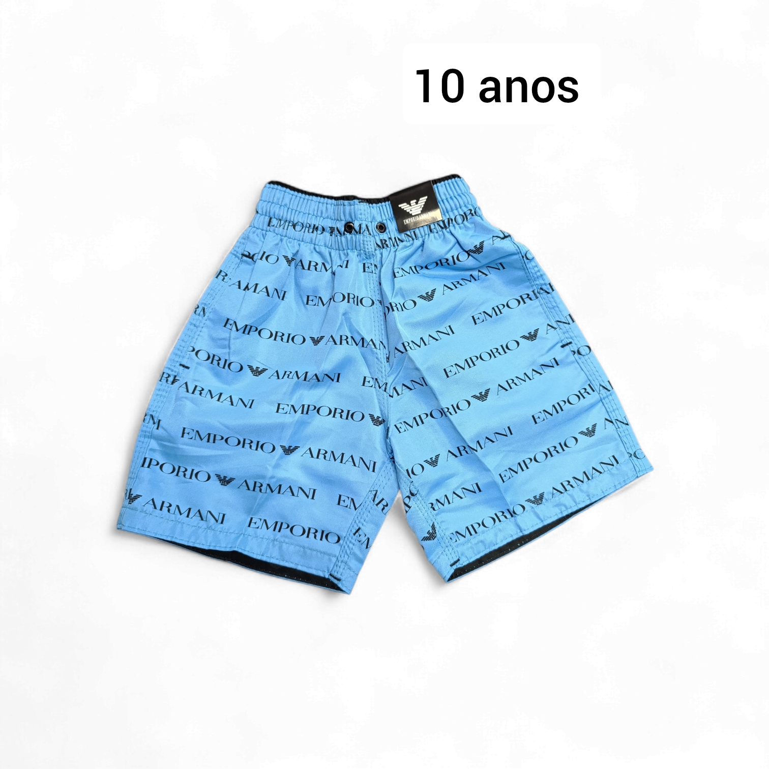 Infantil Bermuda 10 anos Tactel. Cor Azul Claro. Emporio
