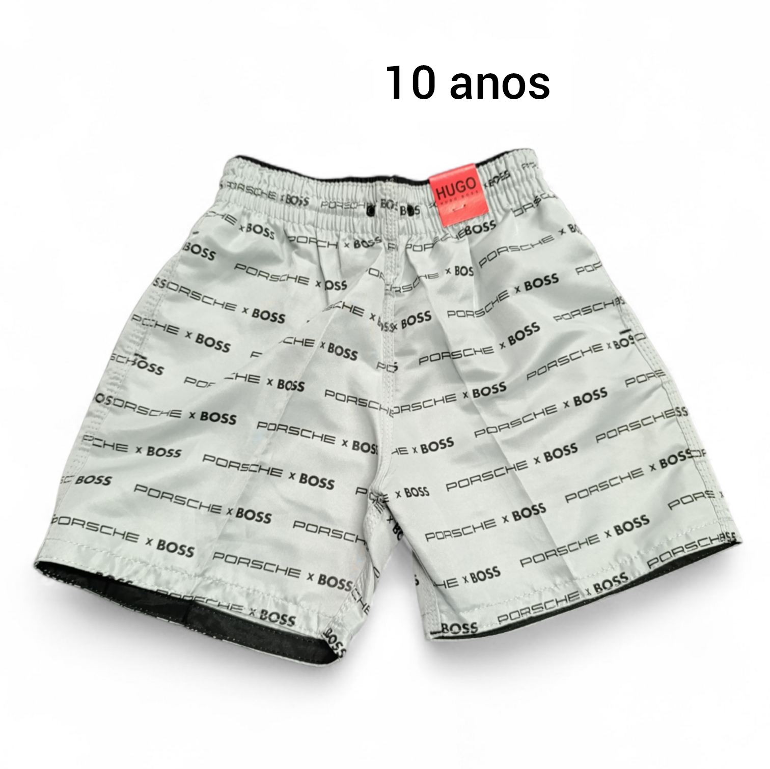 Infantil Bermuda 10 anos. Tactel. Cor CINZA. BOSS