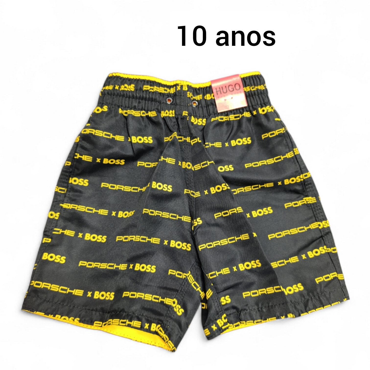 Infantil Bermuda 10 anos. Tactel. Cor PRETA. BOSS