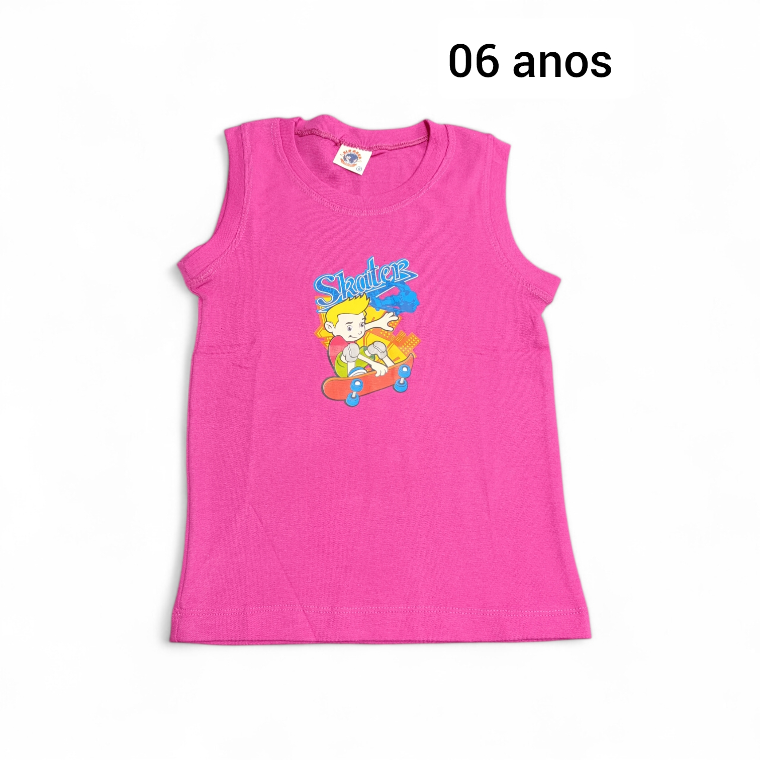 Infantil camiseta 06 anos. Cor ROSA. SKATER
