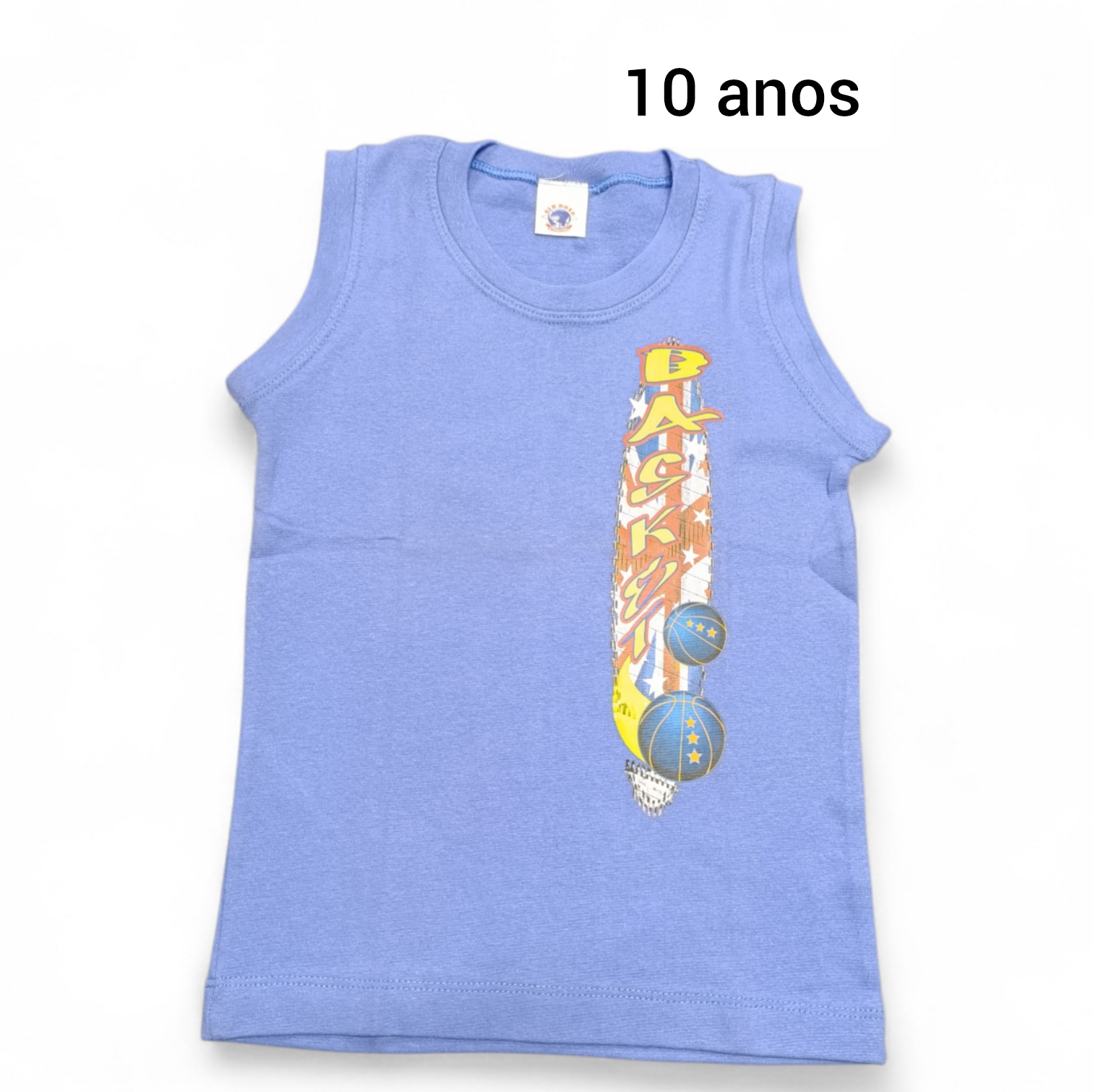 Infantil camiseta 10 anos. Cor azul. BASKET