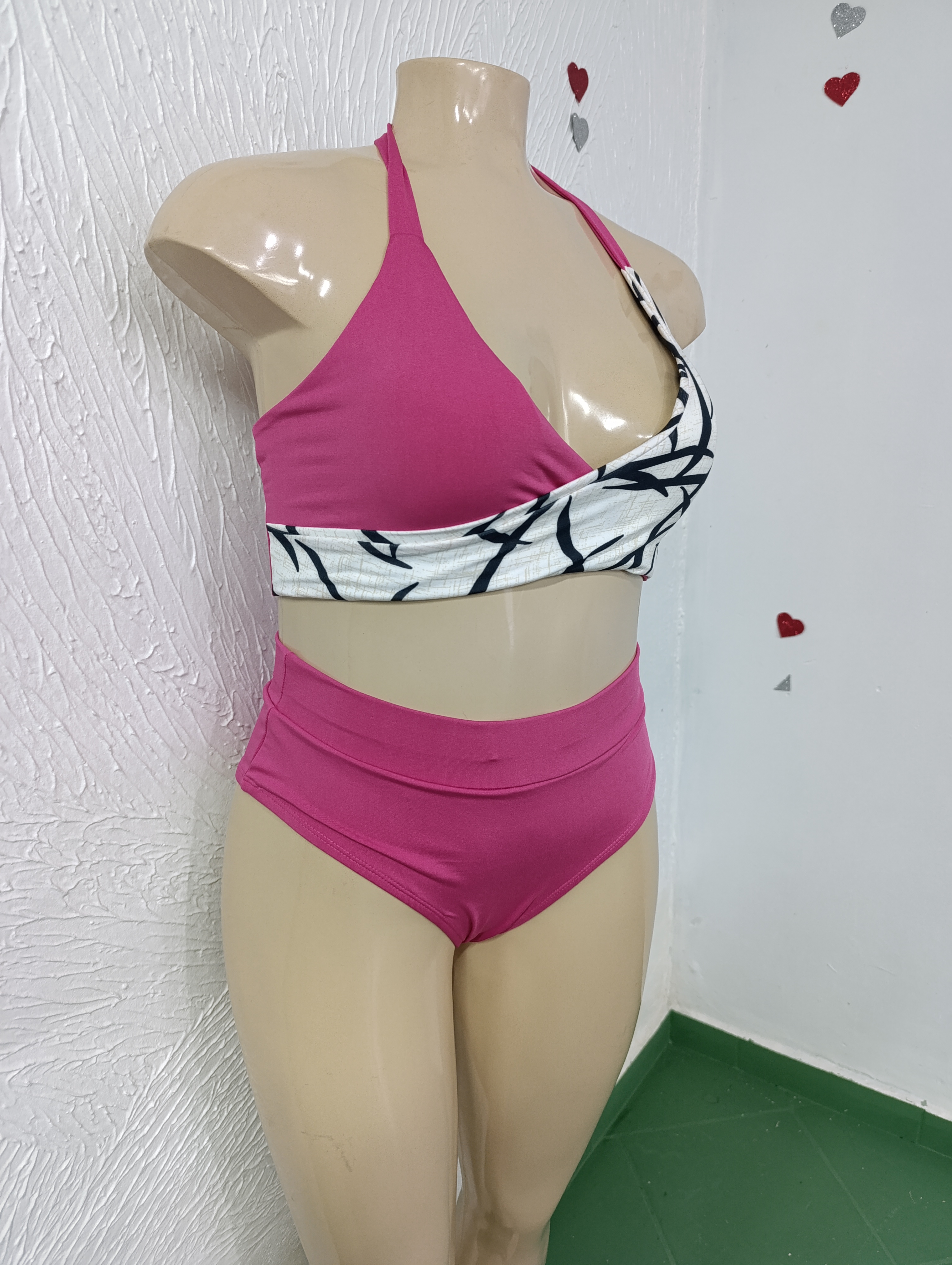 Biquíni Plus Size veste até 54 COR ROSA COM MESCLADO
