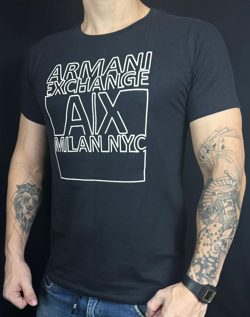 Camiseta Peruana Armani Preto/Branco