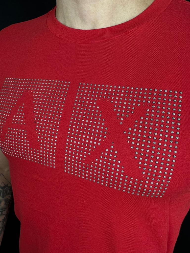 Camiseta Peruana Armani Vermelha Com Estampa