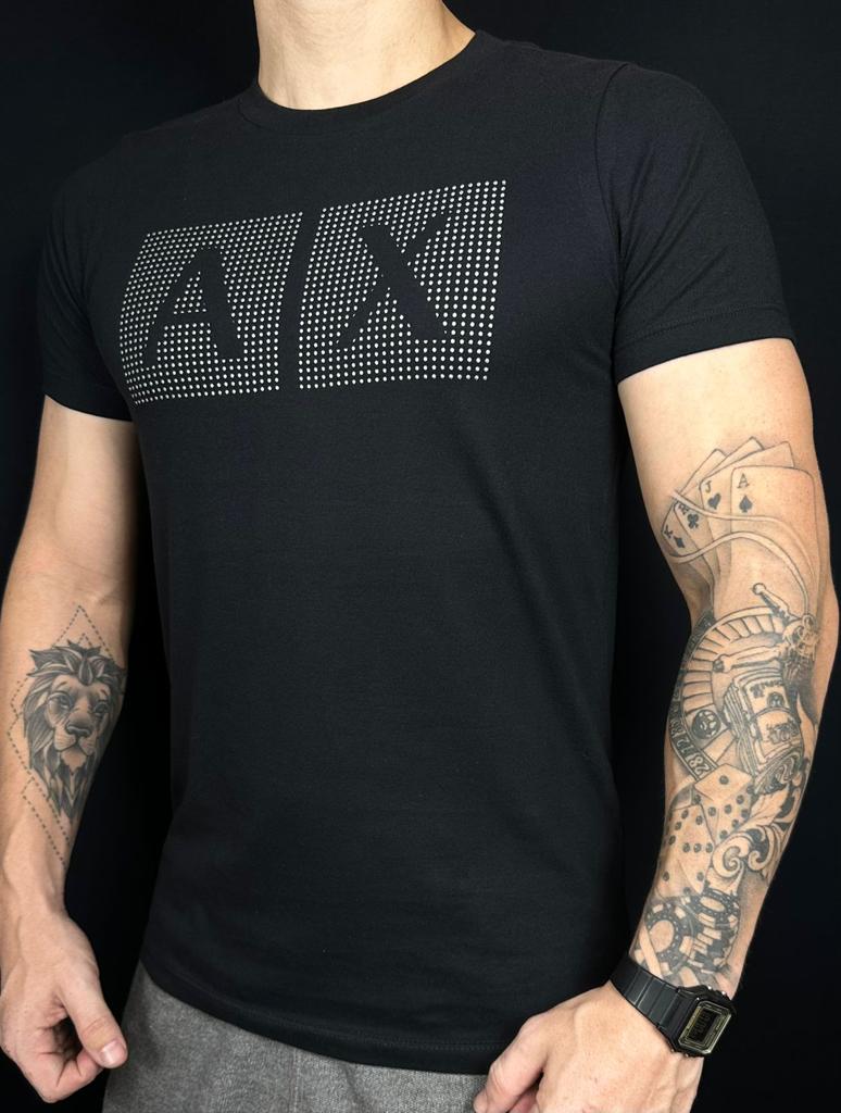 Camiseta Peruana Armani Preta Com Estampa