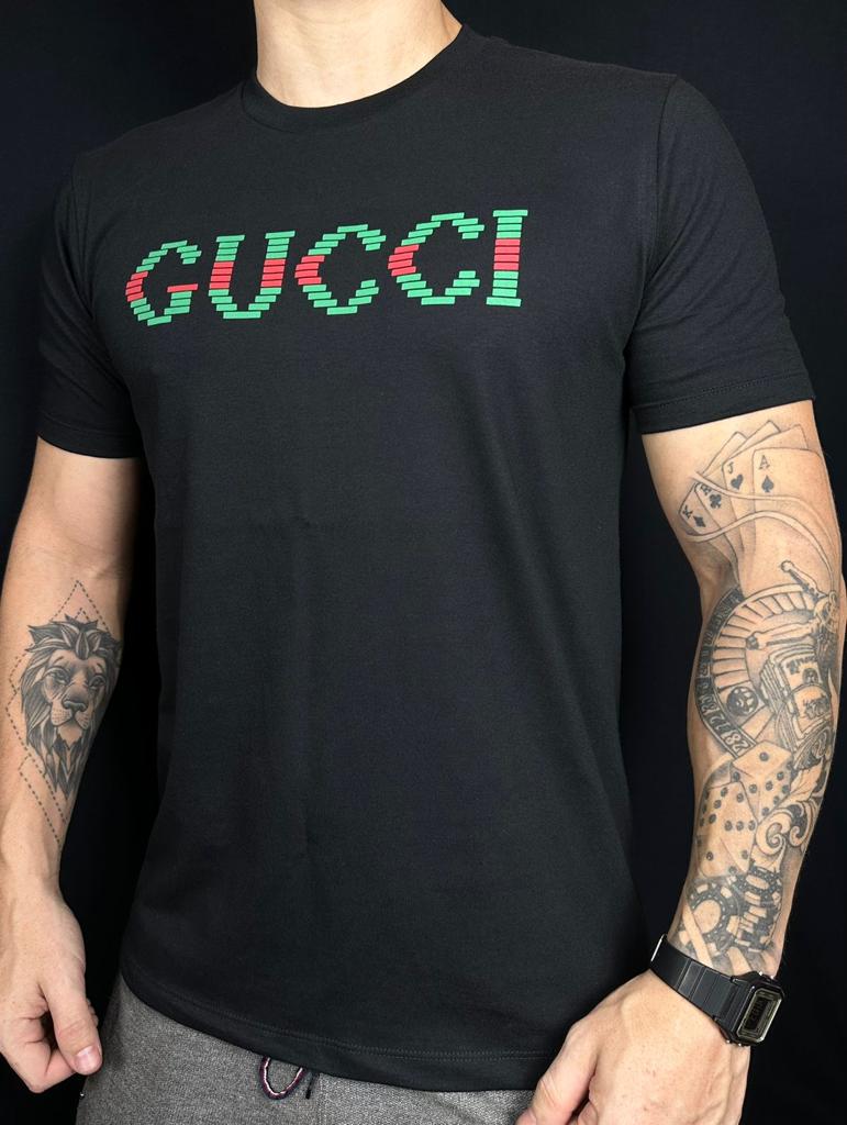 Camiseta Peruana Gucci Preto/Verde/Vermelho