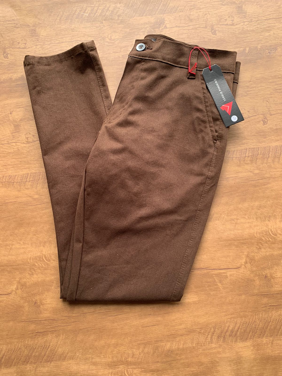 Calça Slim Alfaiataria Marrom