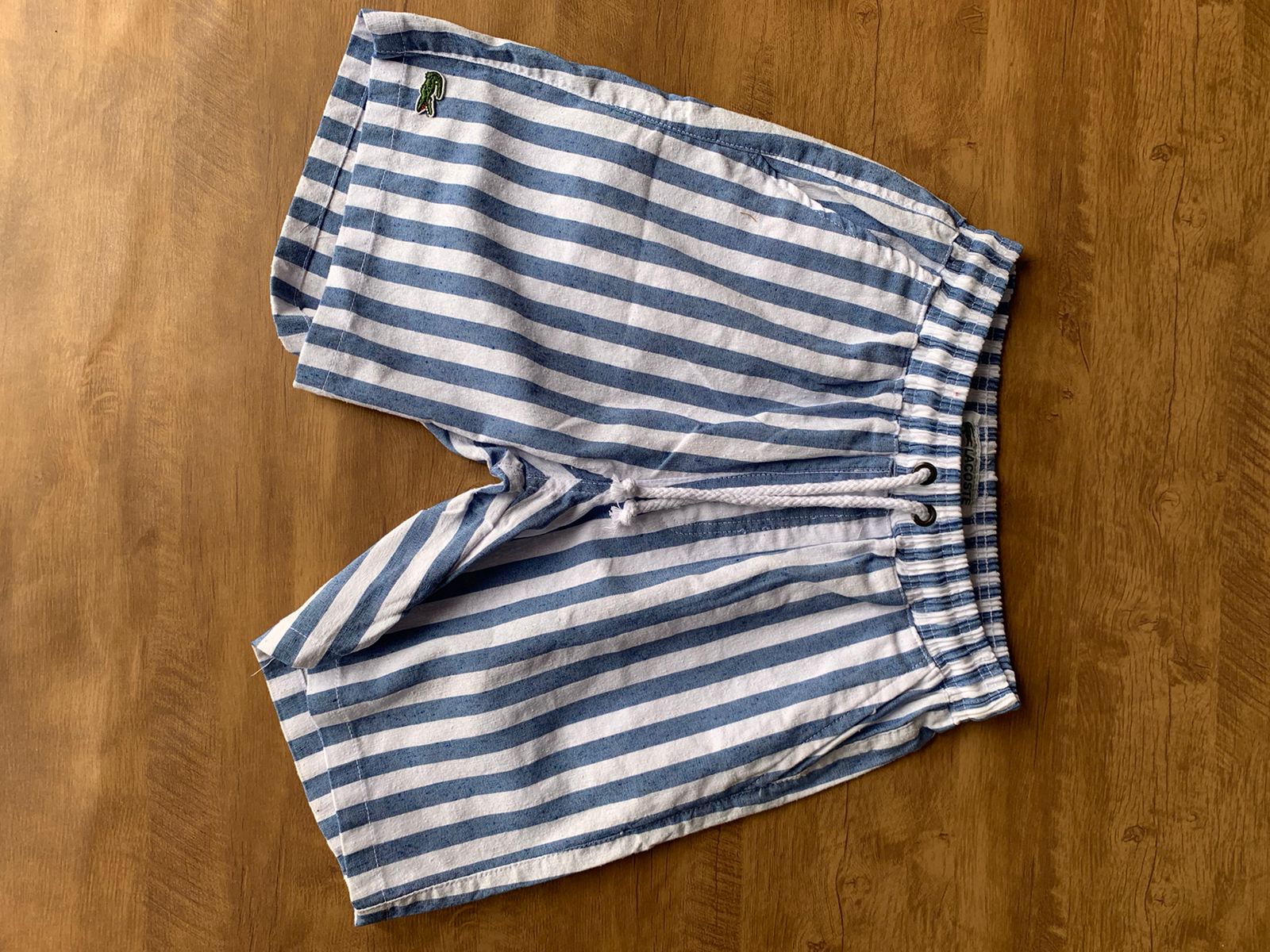 Bermuda Linho Branco/Marinho