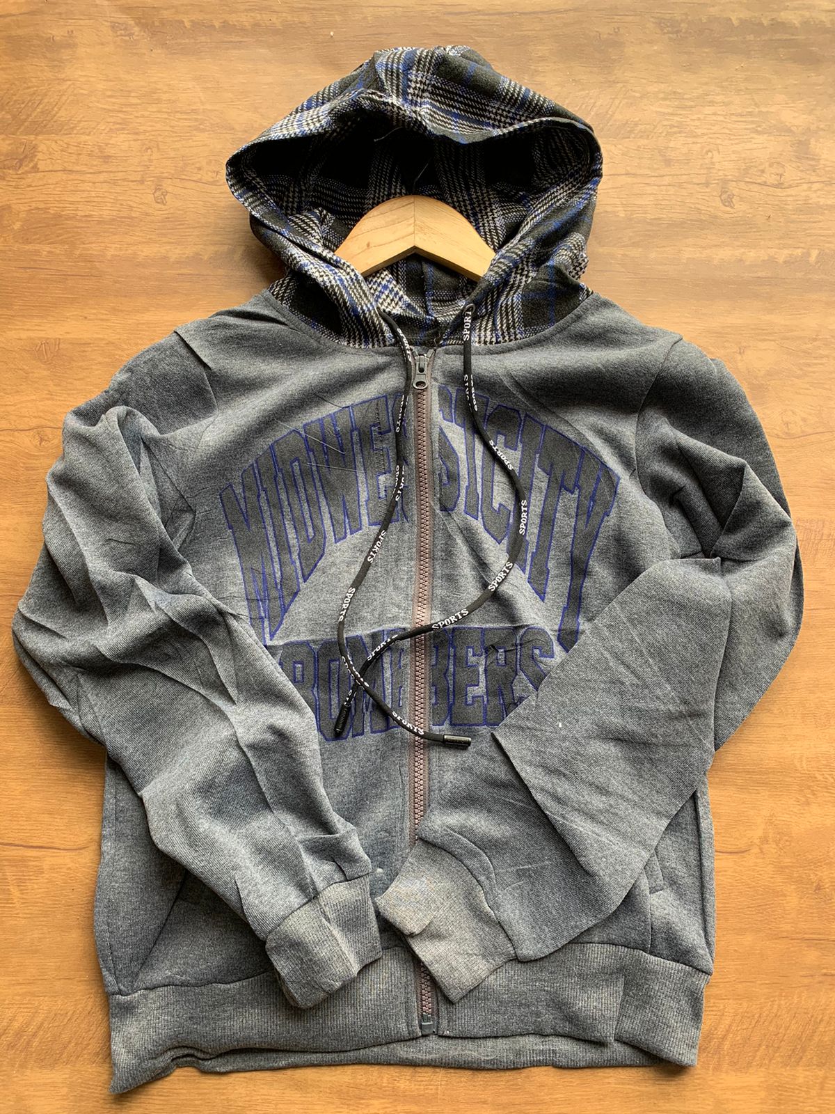 Casaco com capuz Cinza/Azul