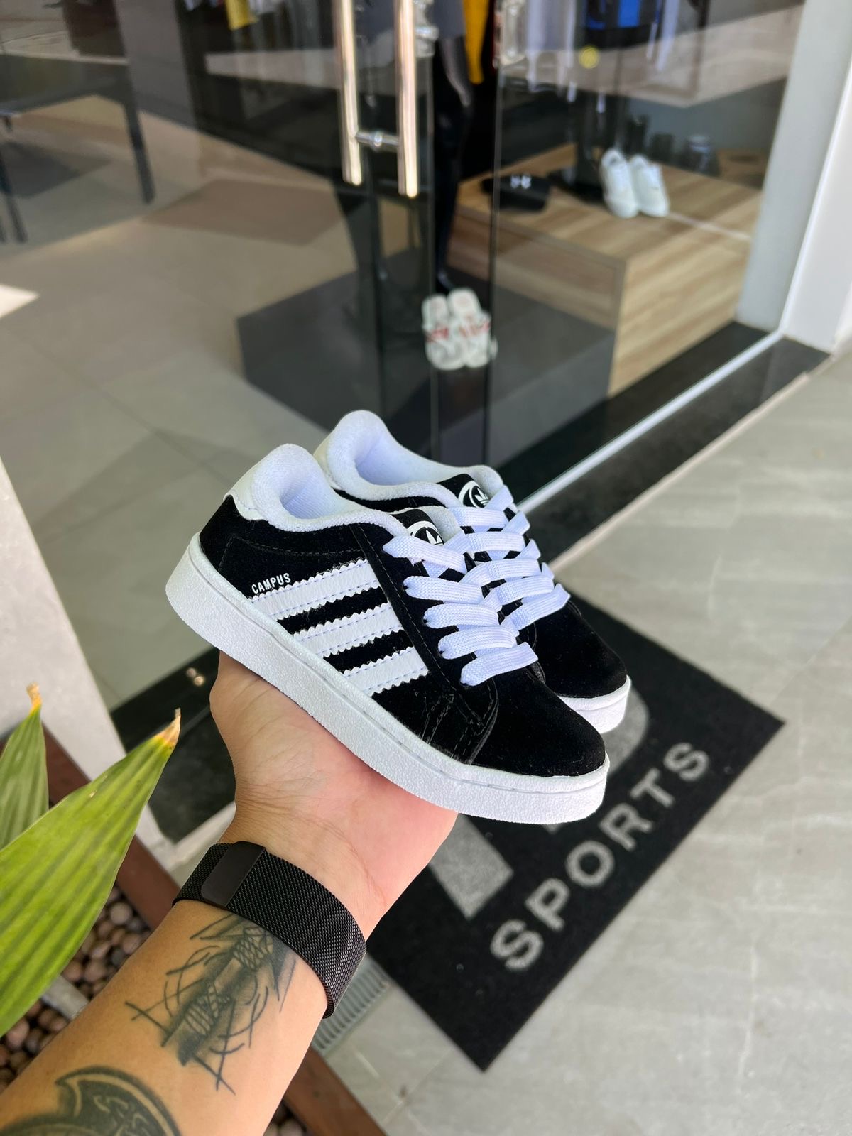 Tênis Adidas Campus Infantil Preto/Branco
