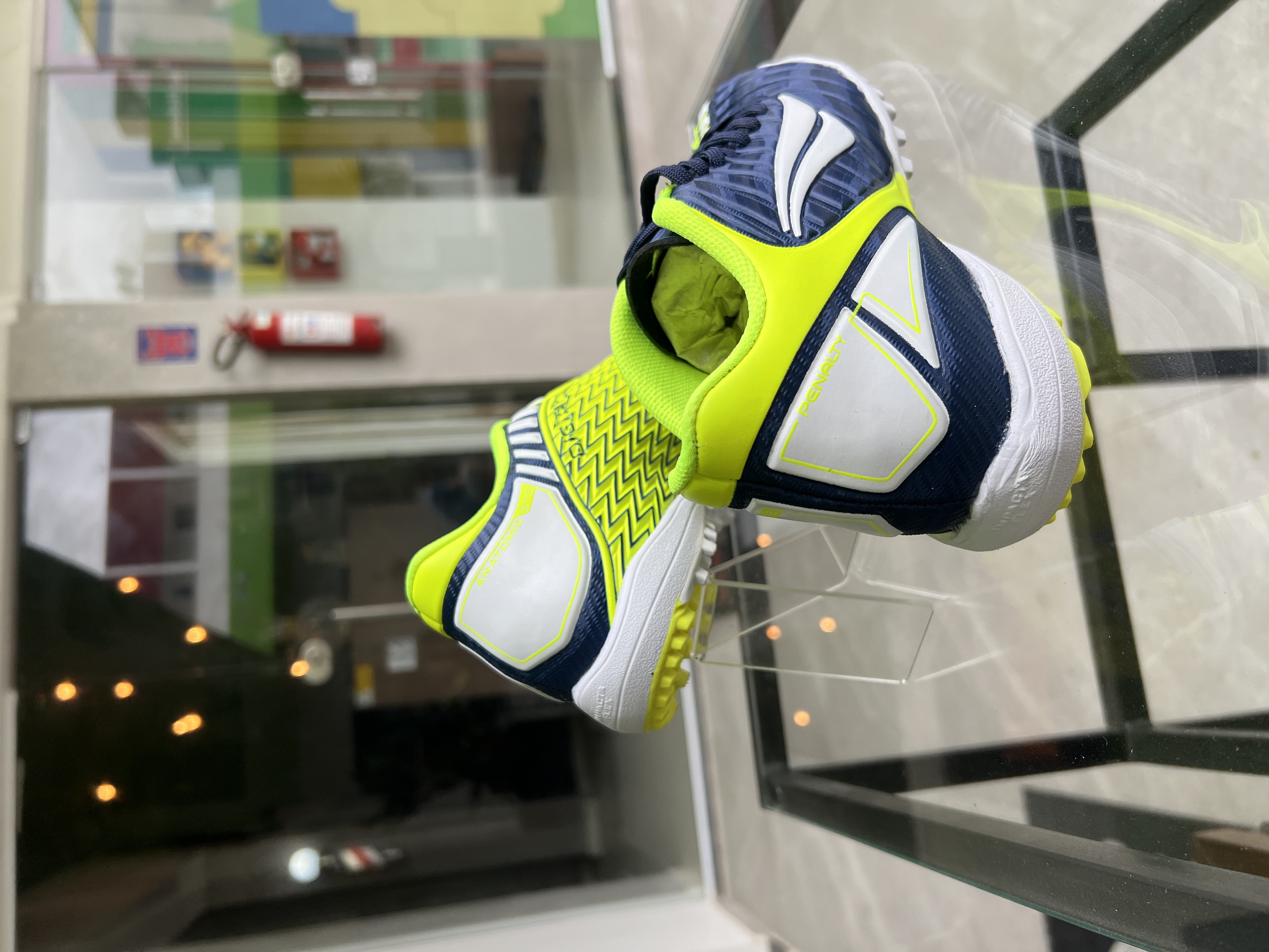 Chuteira Society Penalty Digital Pro Azul/Amarela