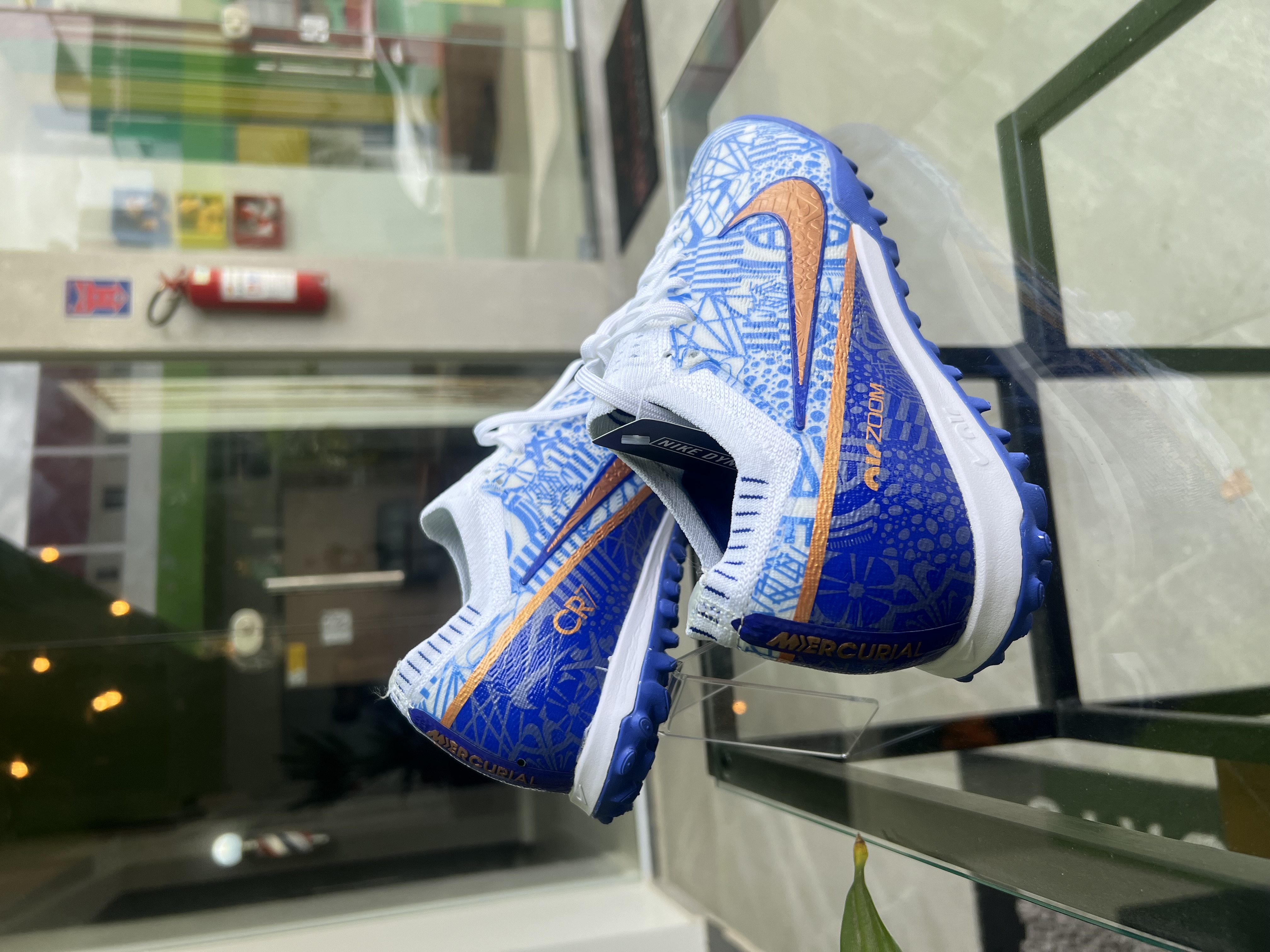 Chuteira Society Nike Cr7 Azul/Branca