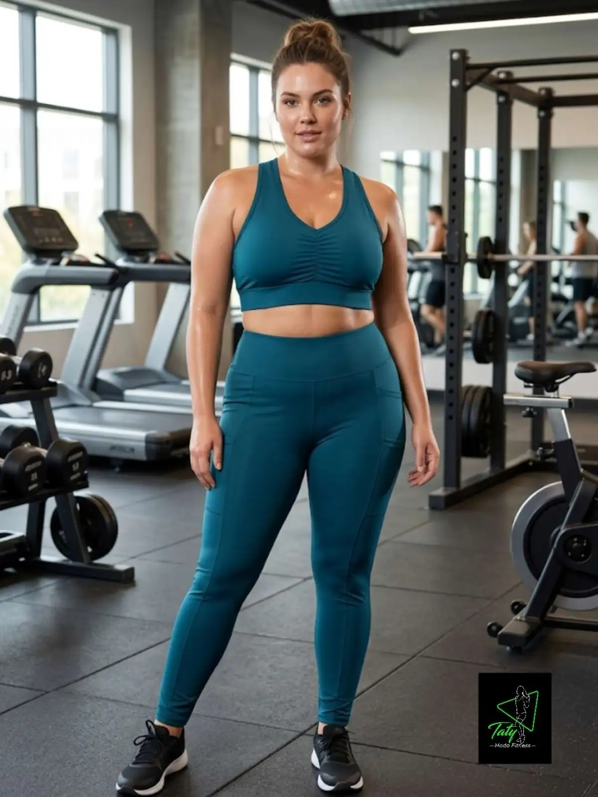 Conjunto de legging GG G2 Cor Azul Petróleo. Sem bojo. Com bolsos. Calça Forrada.