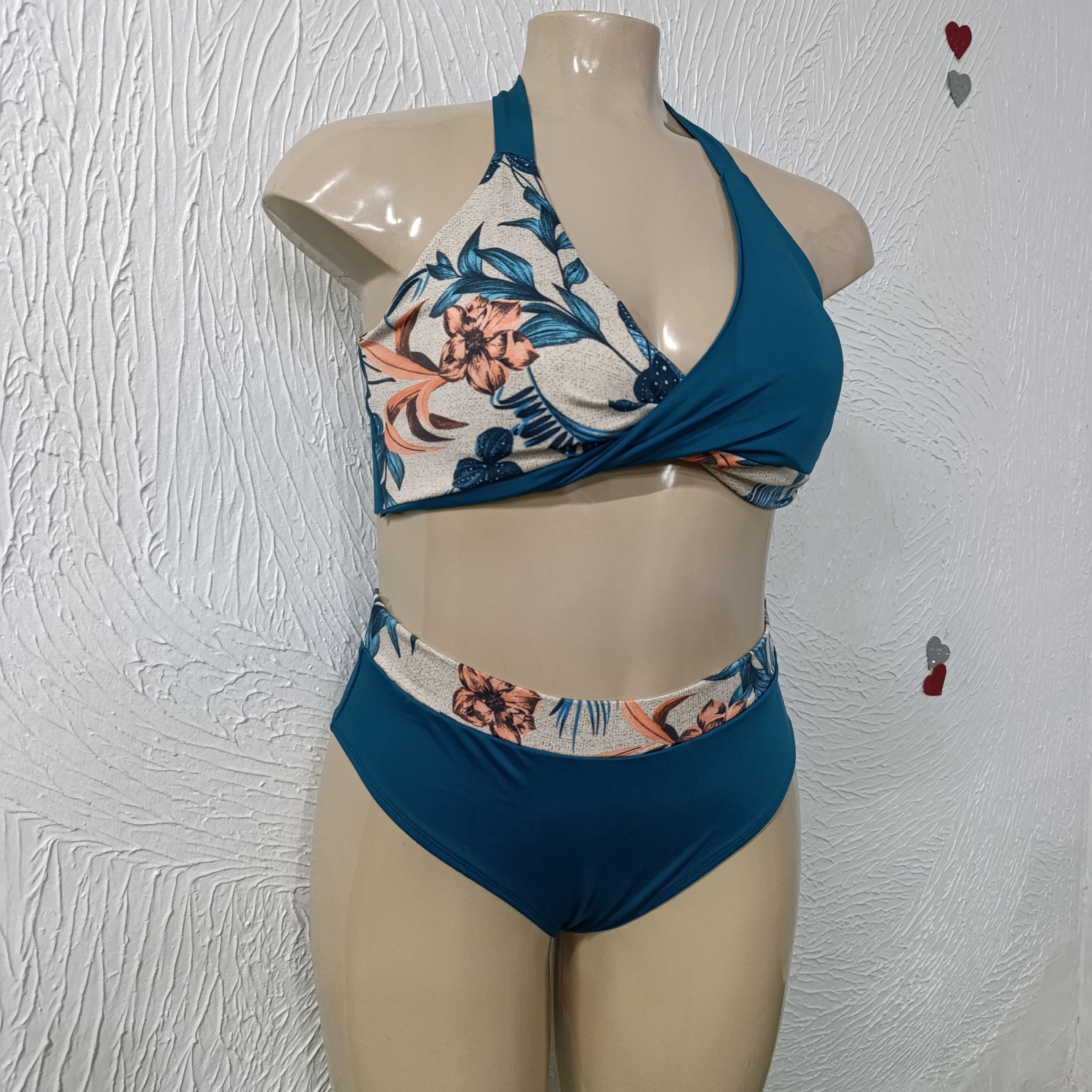 Biquíni Plus Size veste até 54. REF. 115.0.26 cor Azul Petróleo