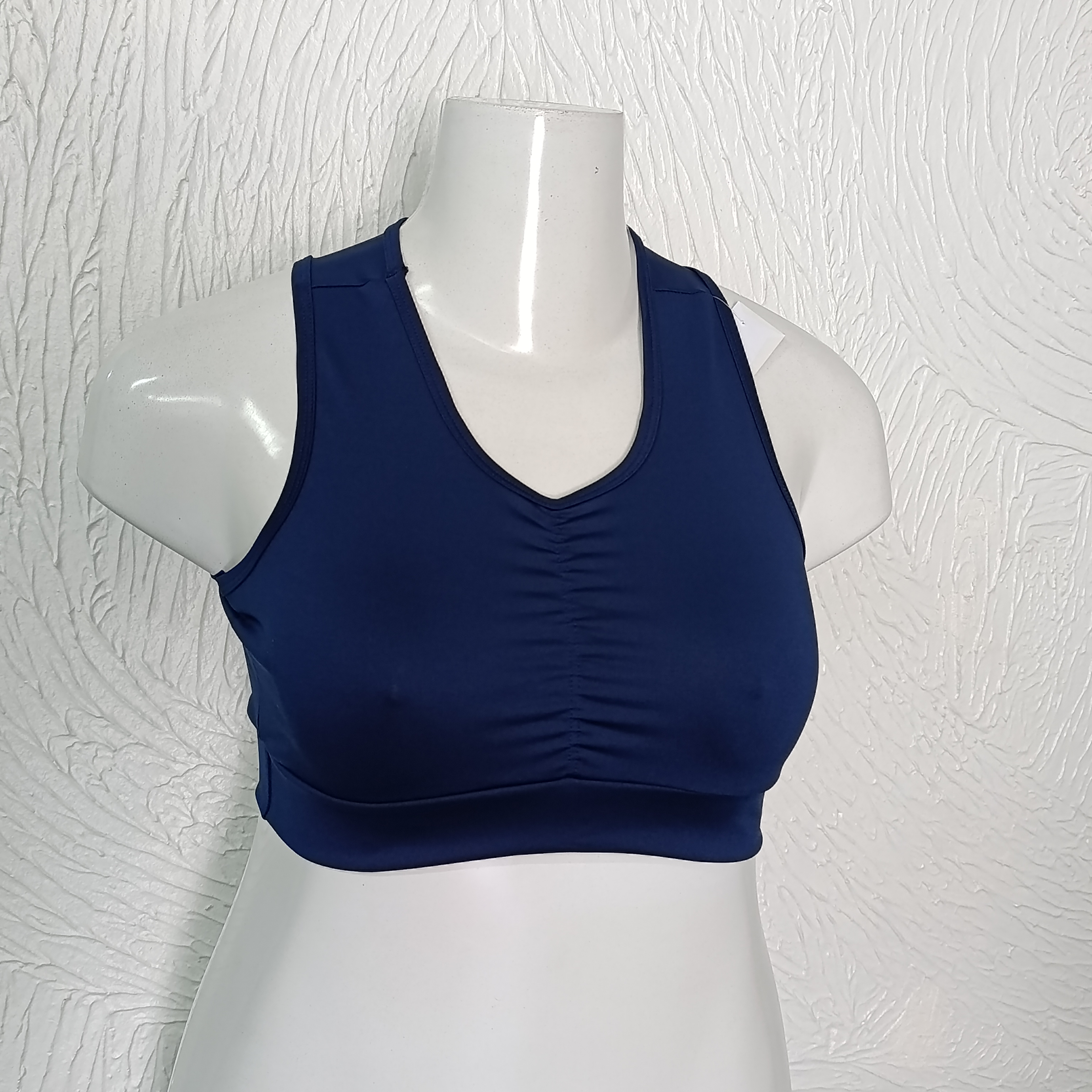 Top GG sem bojo. Franzido. Cor Marinho