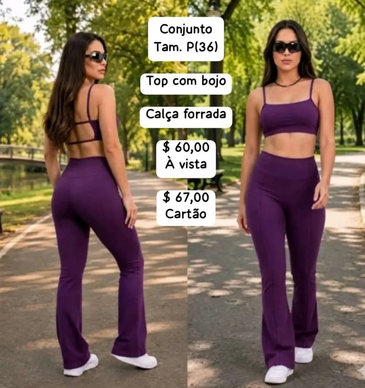 Conjunto de legging P. Cor Roxo