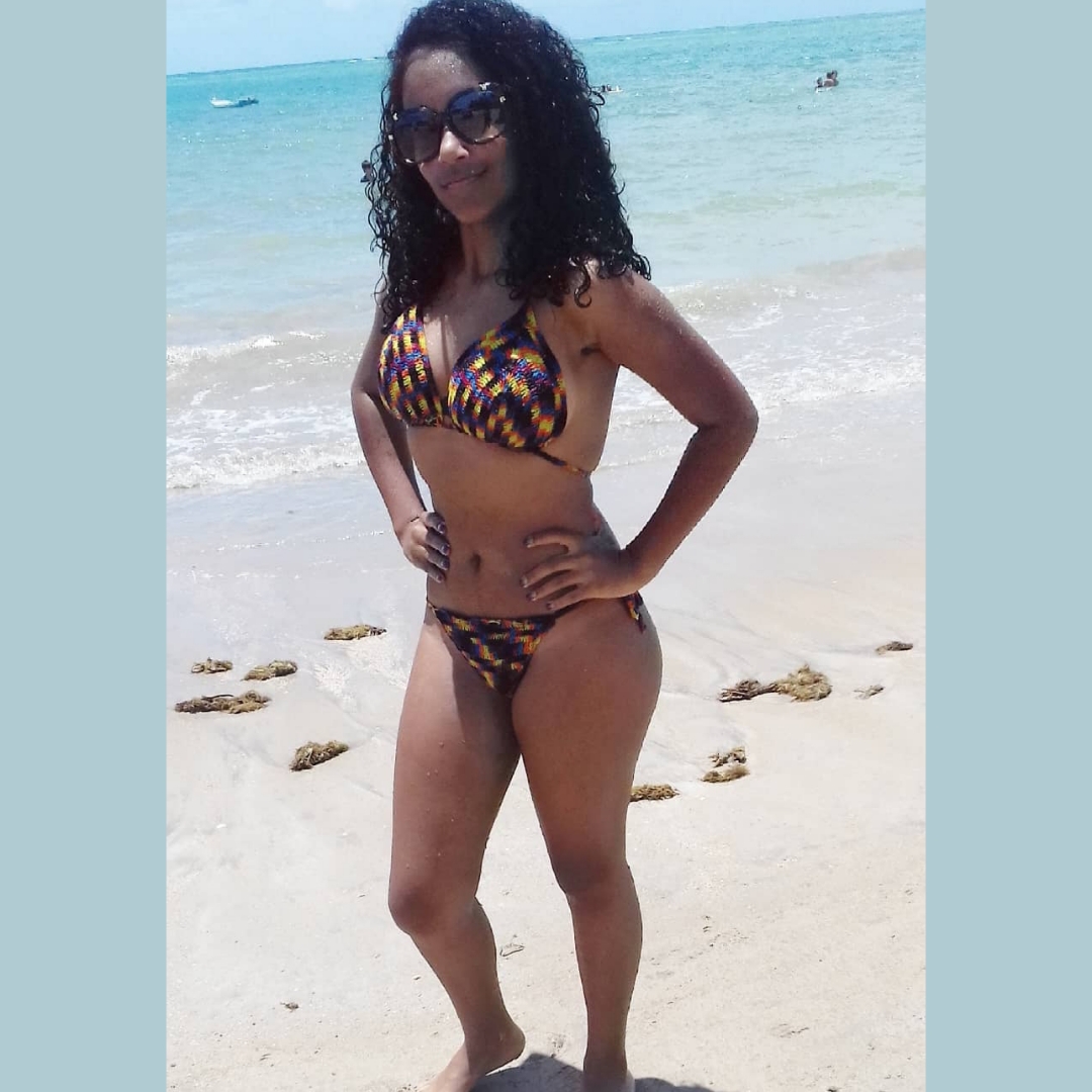 Biquíni P. M. G. GG. Crochê. "Por encomenda" Colorido mesclado