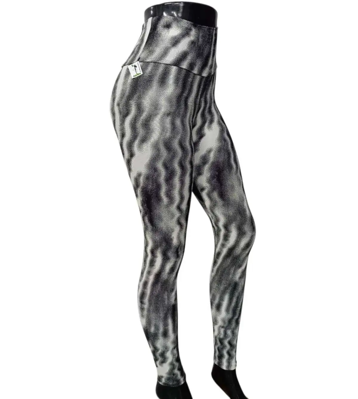 Legging P Jacquard branca com preto