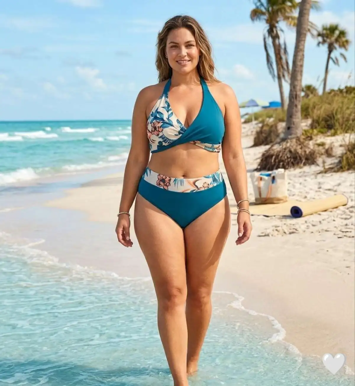 Biquíni Plus Size veste até 54. REF. 115.0.26 cor Azul Petróleo