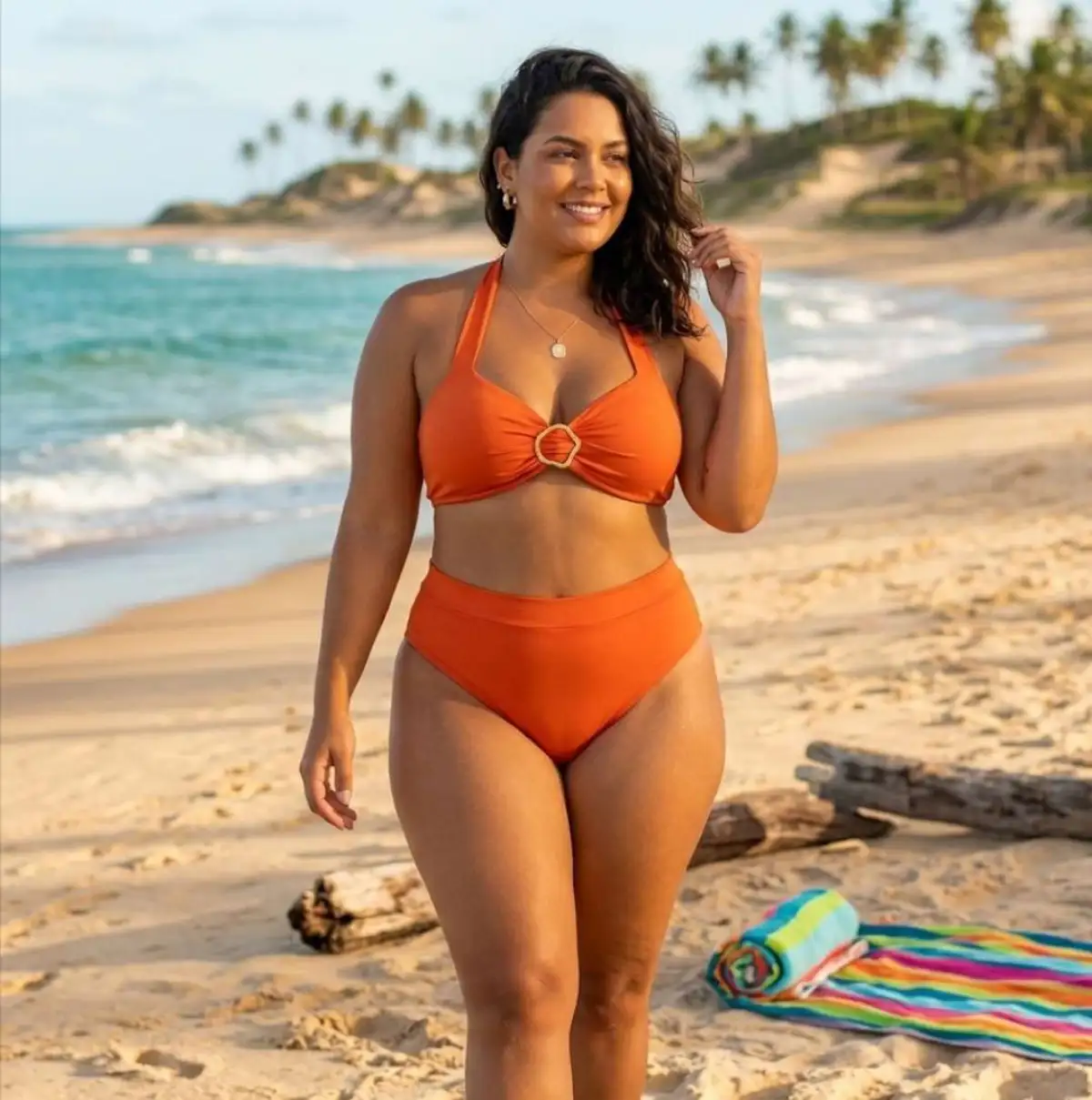 Biquíni Plus Size veste até 54. REF. 115.02.26 cor LARANJA