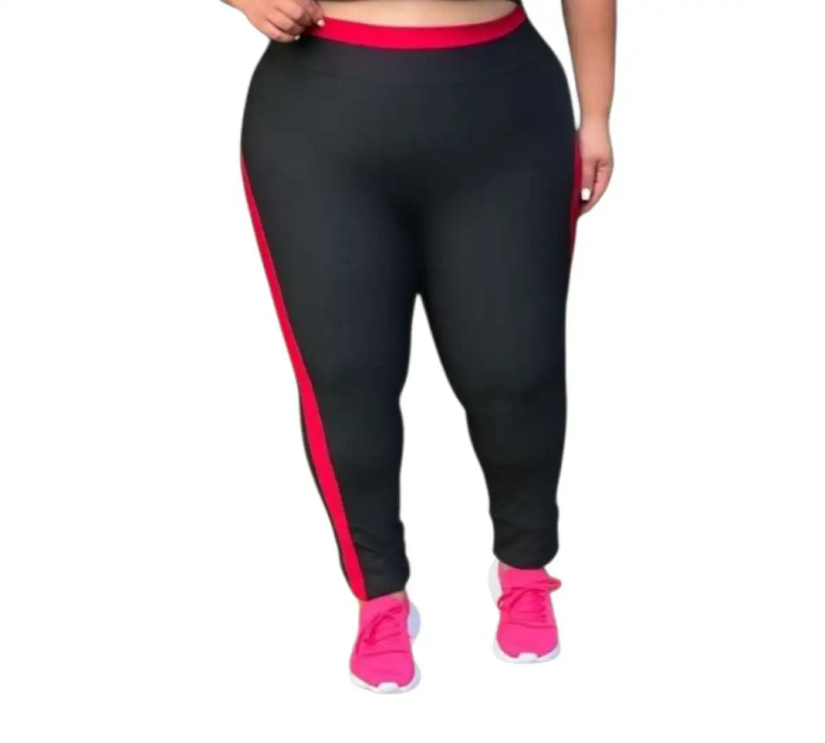 Legging G3. Cor: Preta. Cós duplo. E detalhes Vermelho