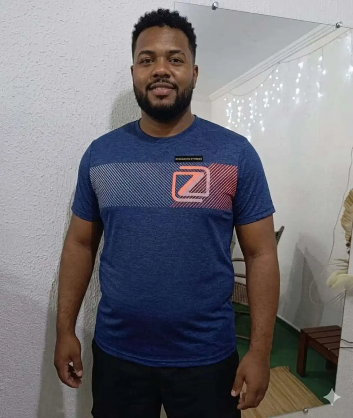 Camisa G1 DRYFIT Azul com detalhes no peito